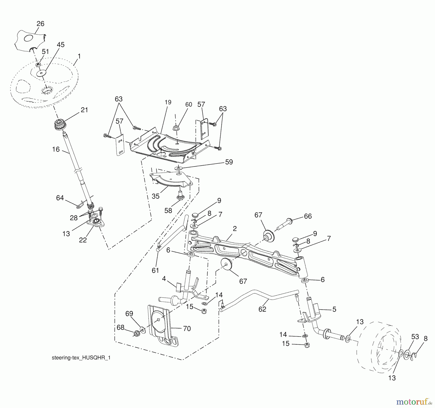 Husqvarna Rasen und Garten Traktoren YTH 20K46 (96045000413) - Husqvarna Yard Tractor (2009-01 & After) Steering