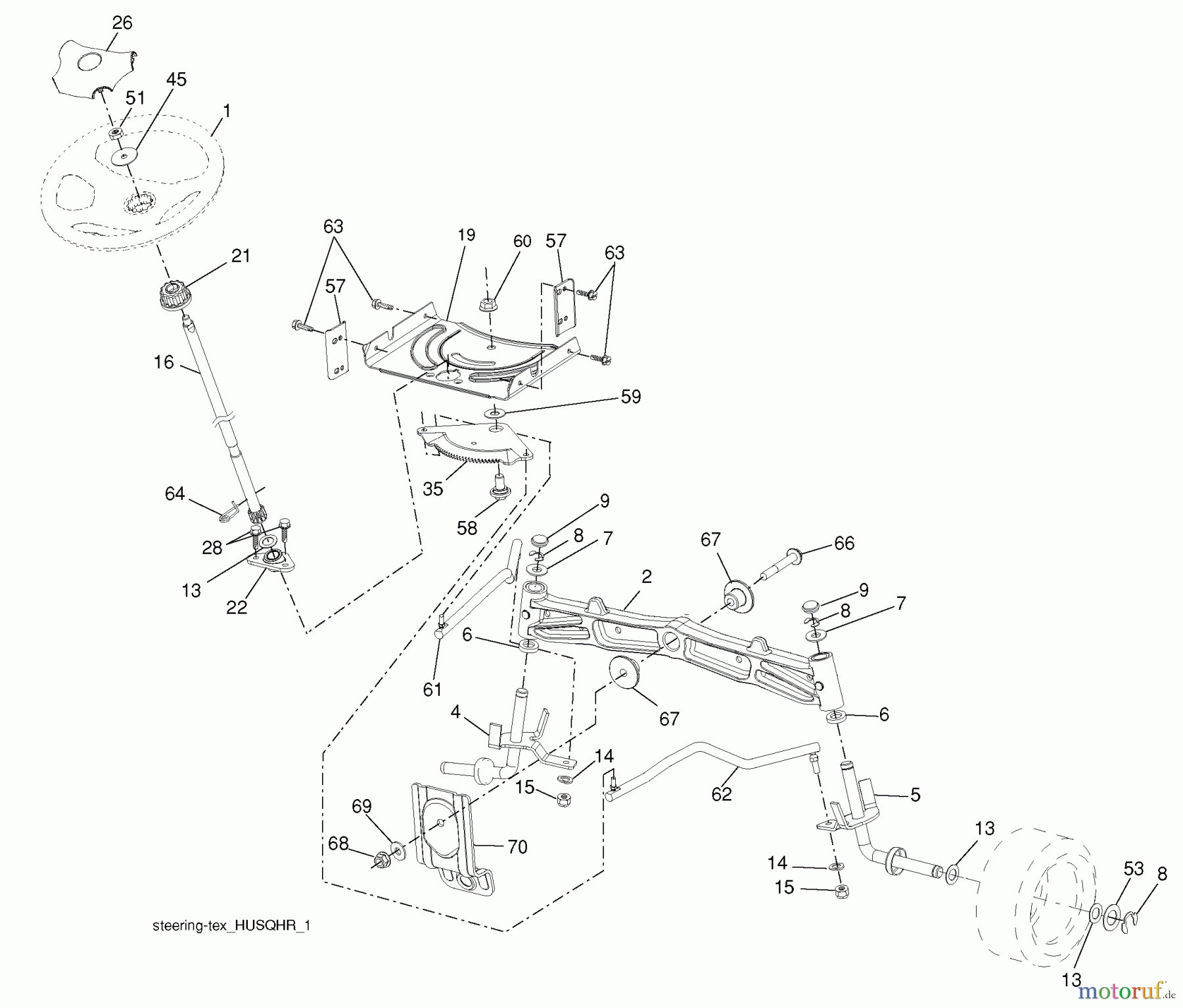  Husqvarna Rasen und Garten Traktoren YTH 20K46 (96045000414) - Husqvarna Yard Tractor (2009-05 & After) Steering Assembly