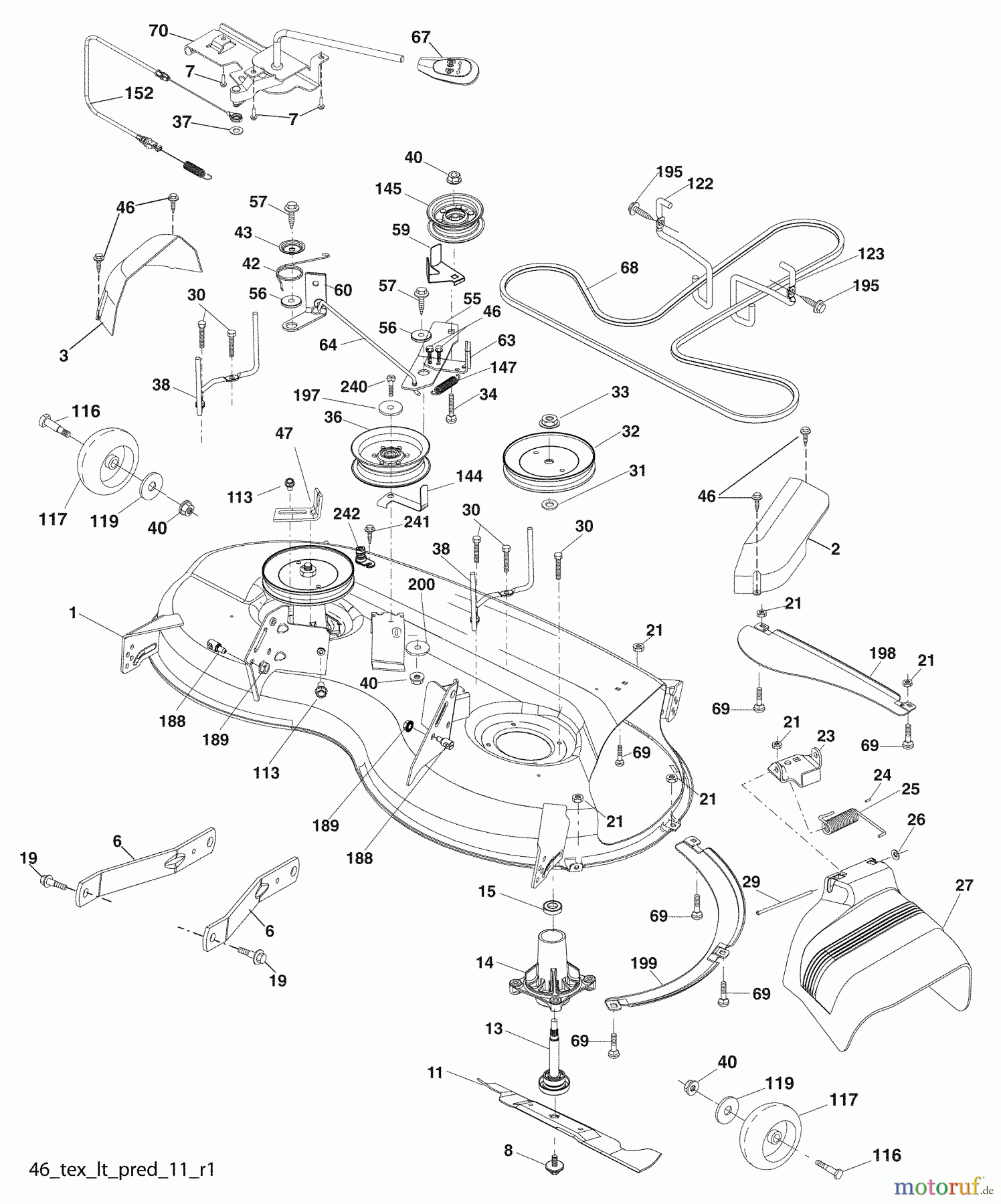 Husqvarna Rasen und Garten Traktoren YTH 20K46 (96045001800) - Husqvarna Yard Tractor (2009-05 & After) Mower Deck