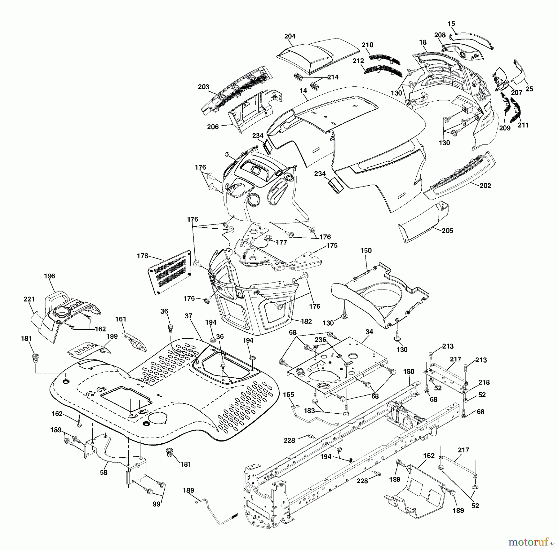 Husqvarna Rasen und Garten Traktoren YTH 2146XP (96043002900) - Husqvarna Yard Tractor (2006-12 & After) Chassis