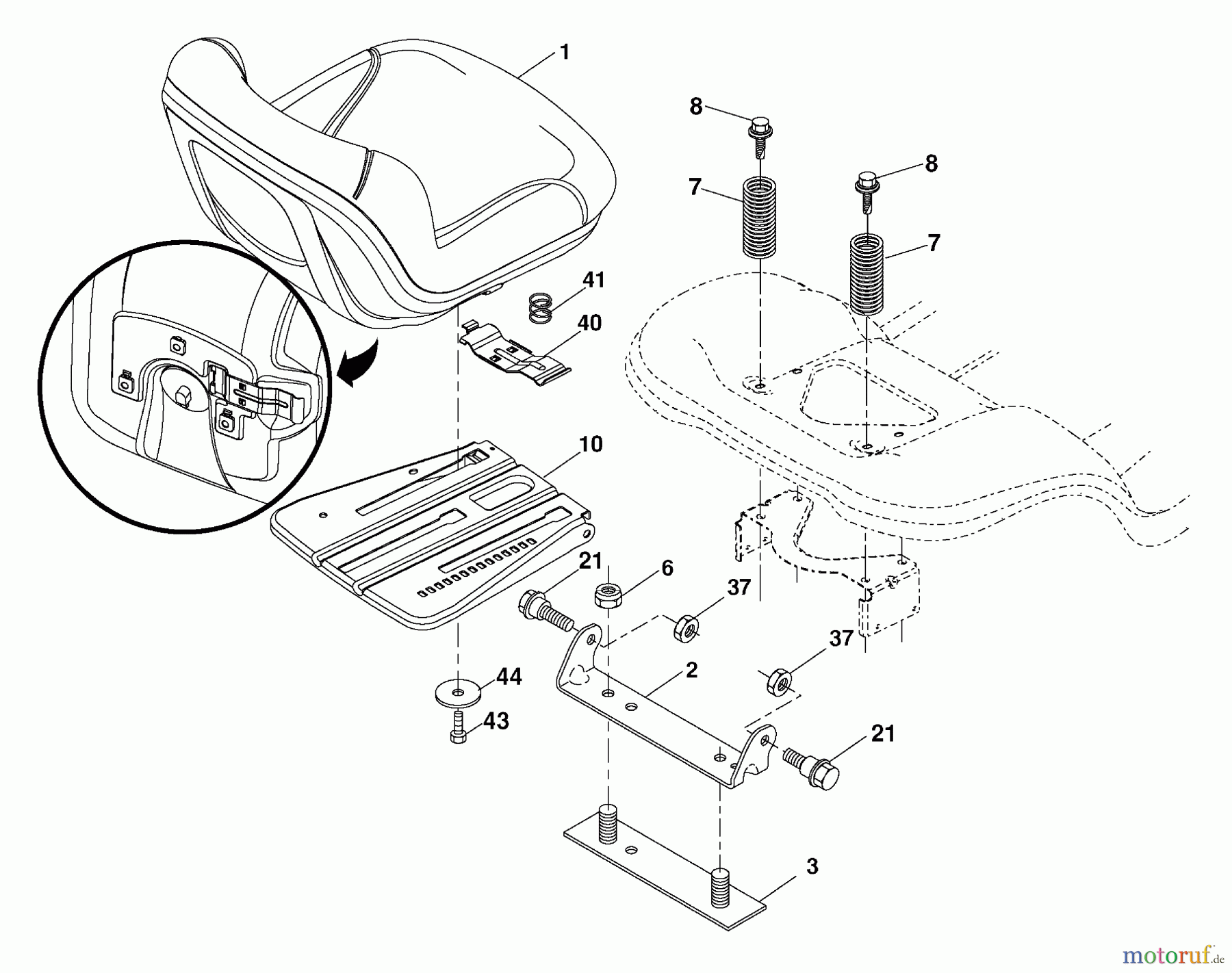 Husqvarna Rasen und Garten Traktoren YTH 2146XP (96043002900) - Husqvarna Yard Tractor (2006-12 & After) Seat Assembly