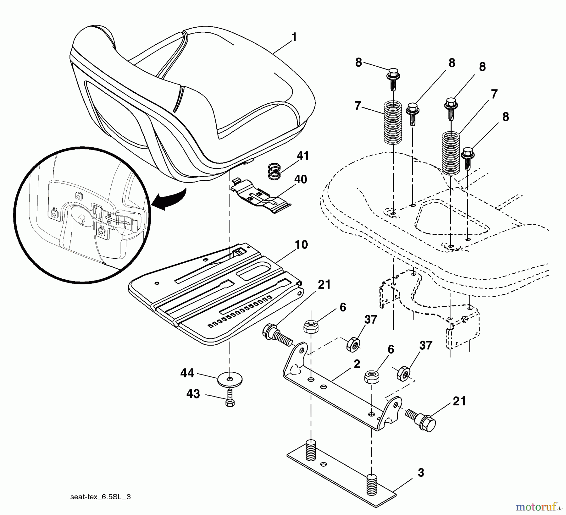 Husqvarna Rasen und Garten Traktoren YTH 2146XP (96043002901) - Husqvarna Yard Tractor (2008-01 & After) Seat Assembly