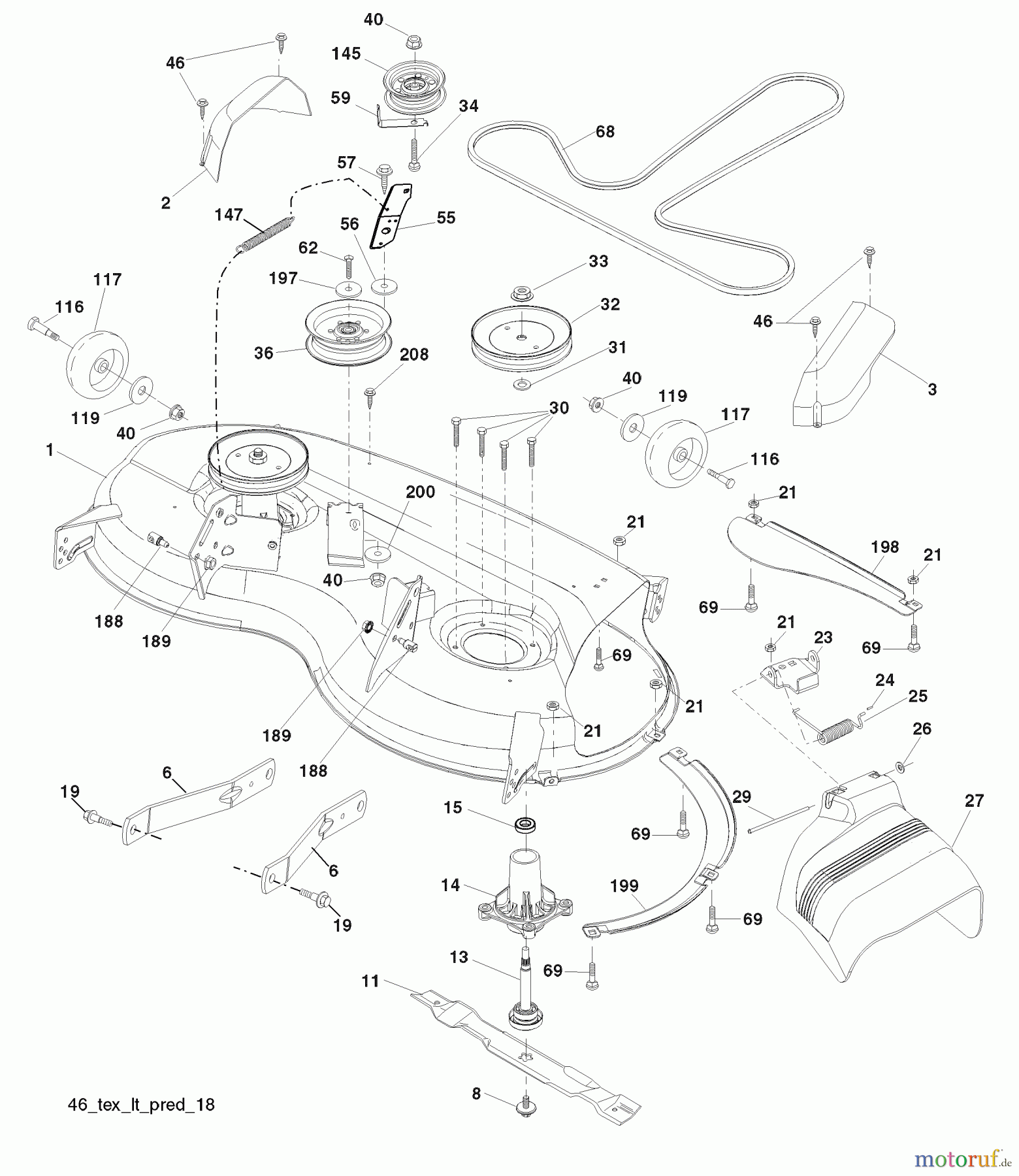 Husqvarna Rasen und Garten Traktoren YTH 2146XP (96043005200) - Husqvarna Yard Tractor (2007-12 & After) (California) Mower Deck
