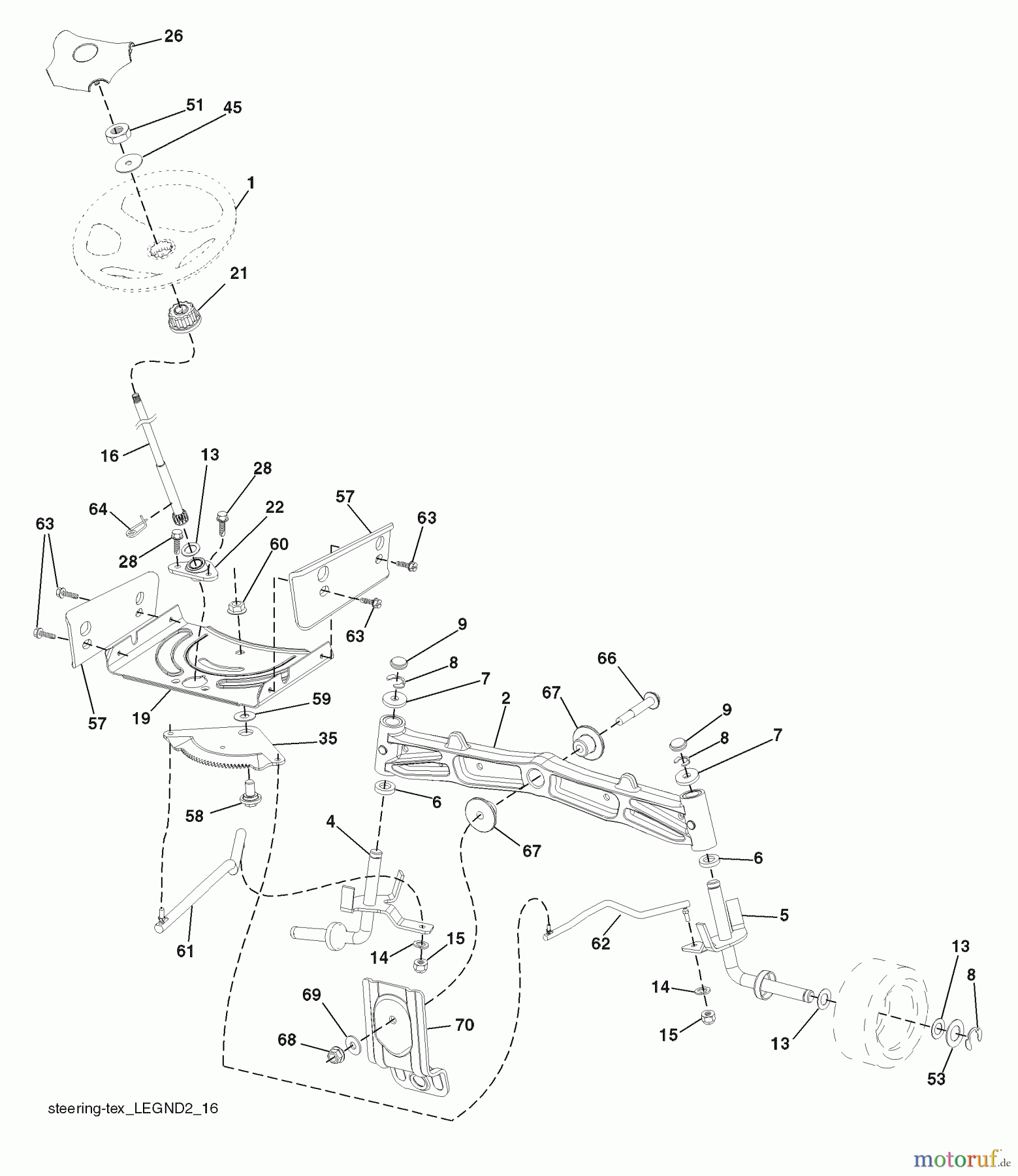 Husqvarna Rasen und Garten Traktoren YTH 2146XP (96043005200) - Husqvarna Yard Tractor (2007-12 & After) (California) Steering Assembly
