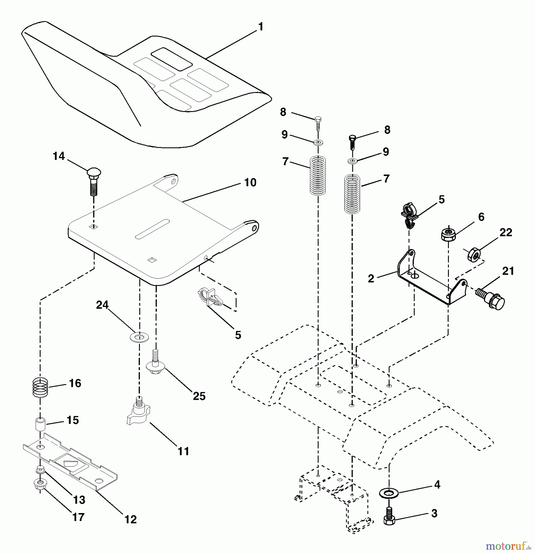 Husqvarna Rasen und Garten Traktoren YTH 2148 (954572035) (LO21H48A) - Husqvarna Yard Tractor (2003-12 to 2004-02) Seat Assembly