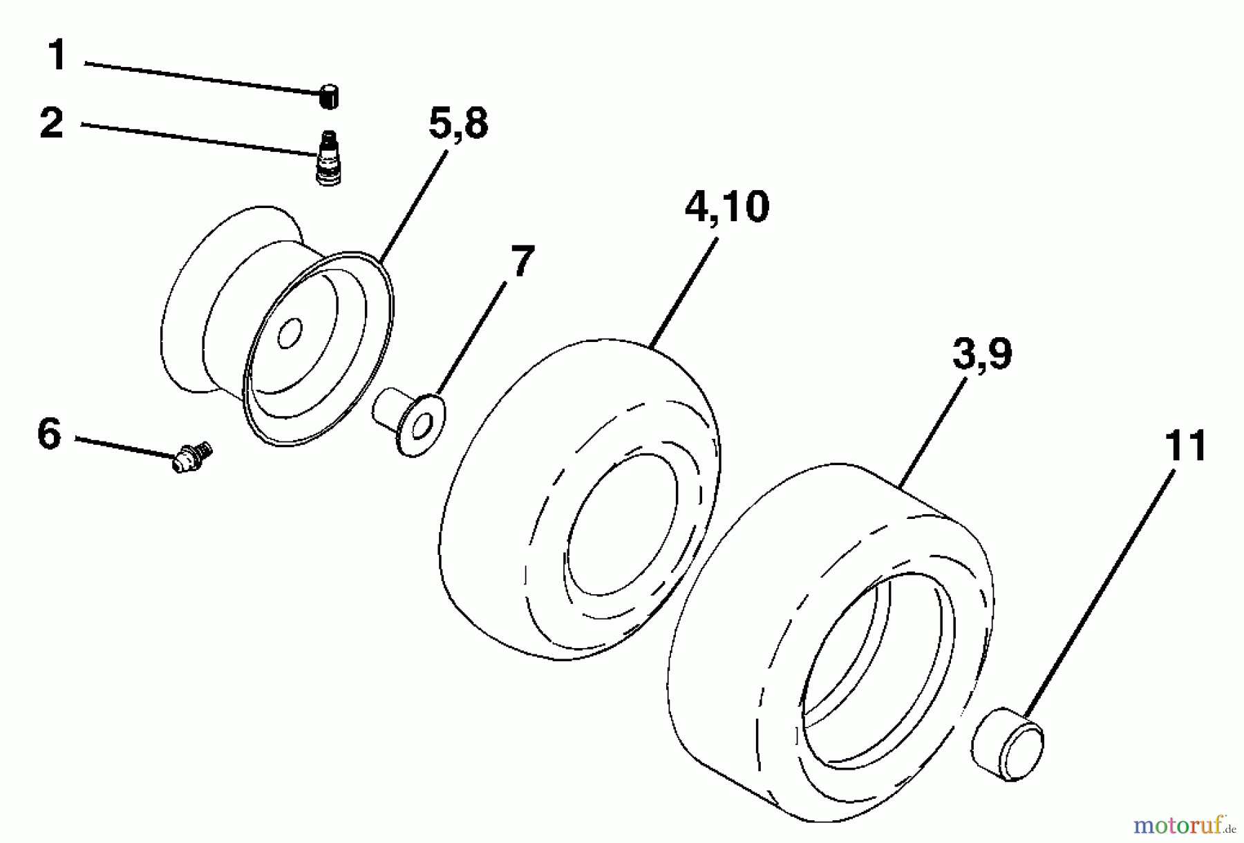  Husqvarna Rasen und Garten Traktoren YTH 2148 (954572035) (LO21H48D) - Husqvarna Yard Tractor (2004-03 to 2005-04) Wheels & Tires