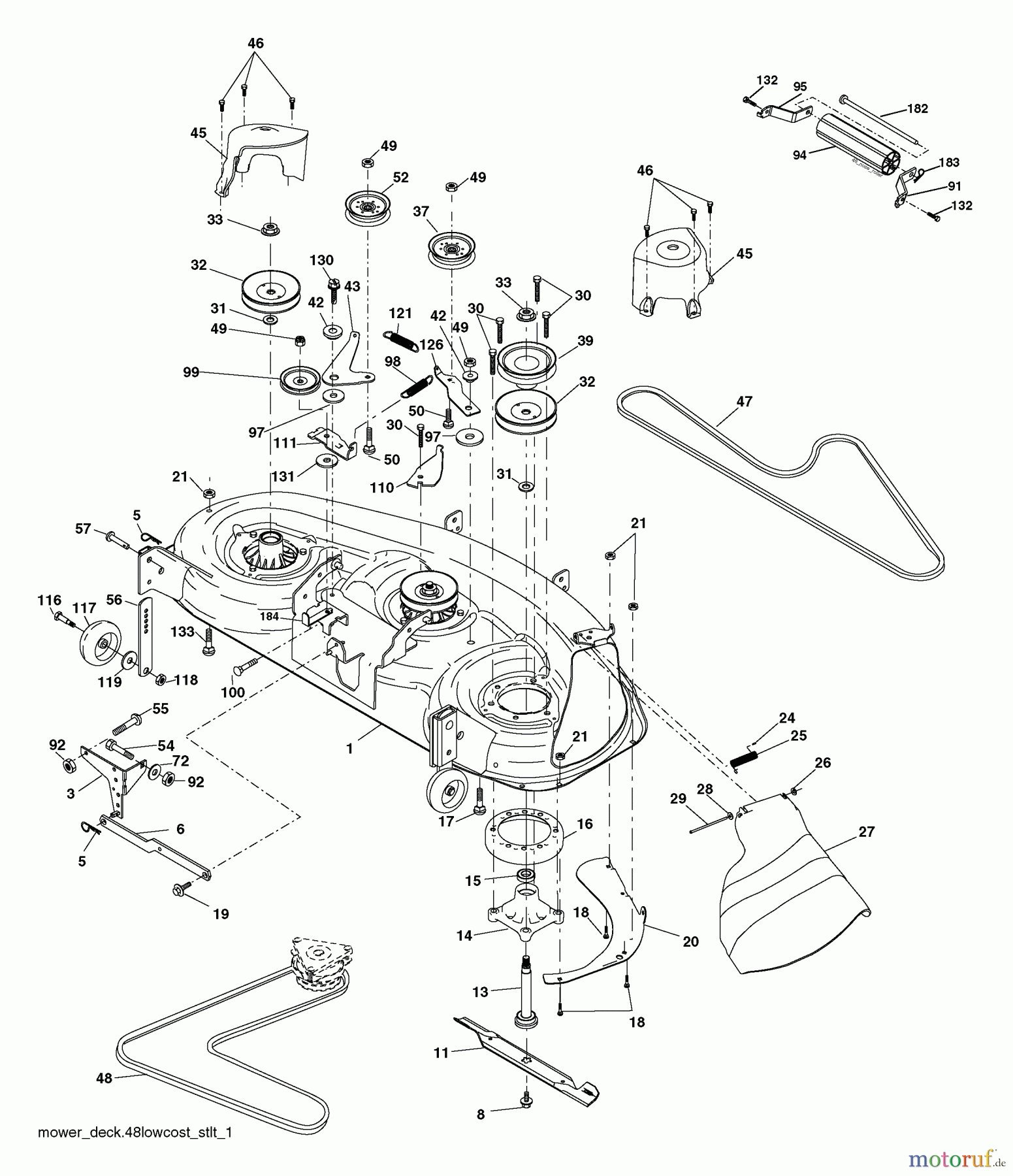 Husqvarna Rasen und Garten Traktoren YTH 2148 (954572035) (LO21H48E) - Husqvarna Yard Tractor (2005-05 & After) Mower Deck