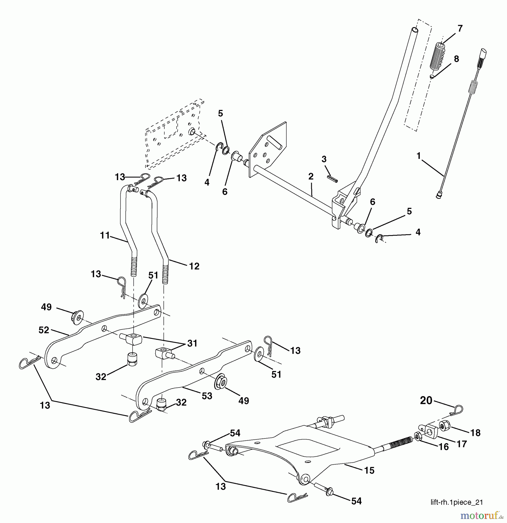 Husqvarna Rasen und Garten Traktoren YTH 2148 (954572035) (LO21H48E) - Husqvarna Yard Tractor (2005-05 & After) Mower Lift