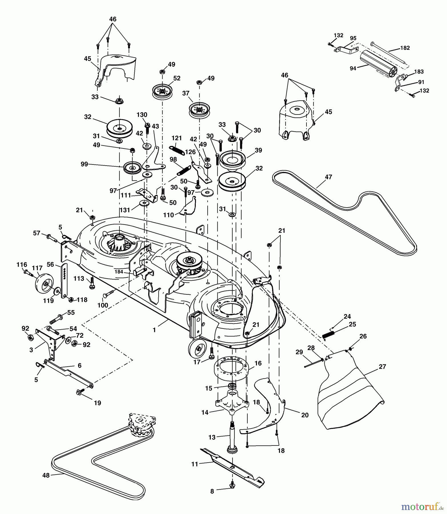 Husqvarna Rasen und Garten Traktoren YTH 2148 (954572035) (LO21H48F) - Husqvarna Yard Tractor (2004-03 to 2004-03) Mower Deck