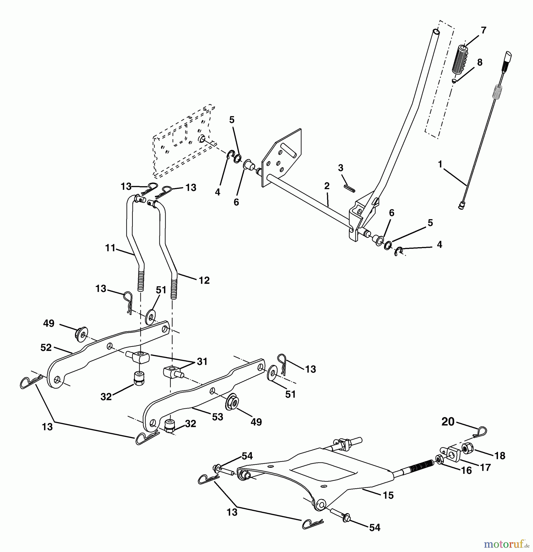 Husqvarna Rasen und Garten Traktoren YTH 2148 (954572035) (LO21H48D) - Husqvarna Yard Tractor (2004-03 to 2005-04) Mower Lift