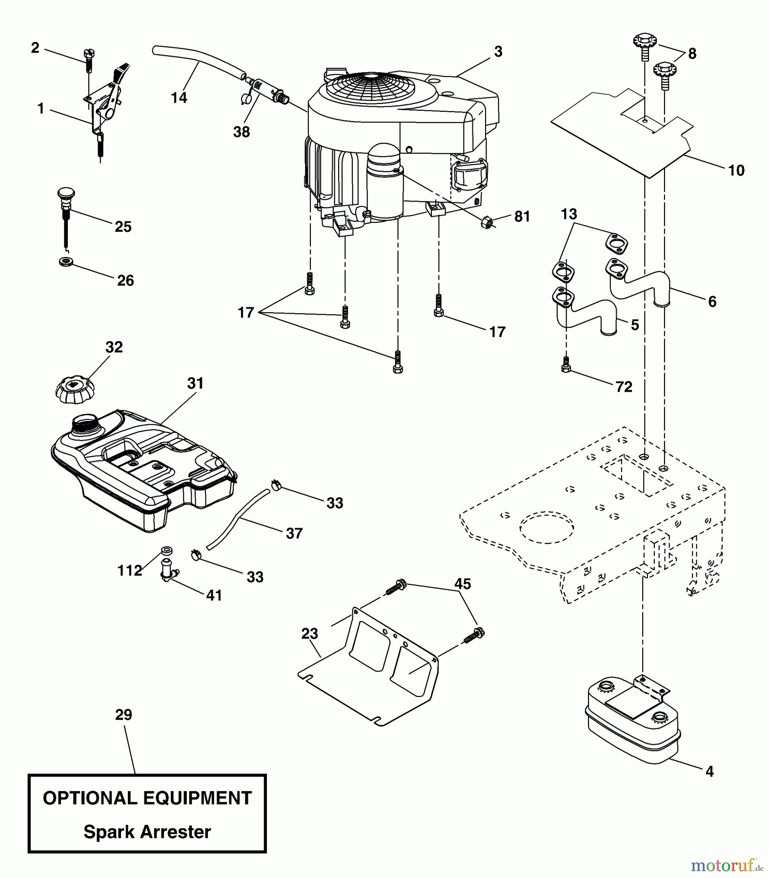 Husqvarna Rasen und Garten Traktoren YTH 2148 (954572035) (LO21H48J) - Husqvarna Yard Tractor (2004-05 to 2005-04) Engine