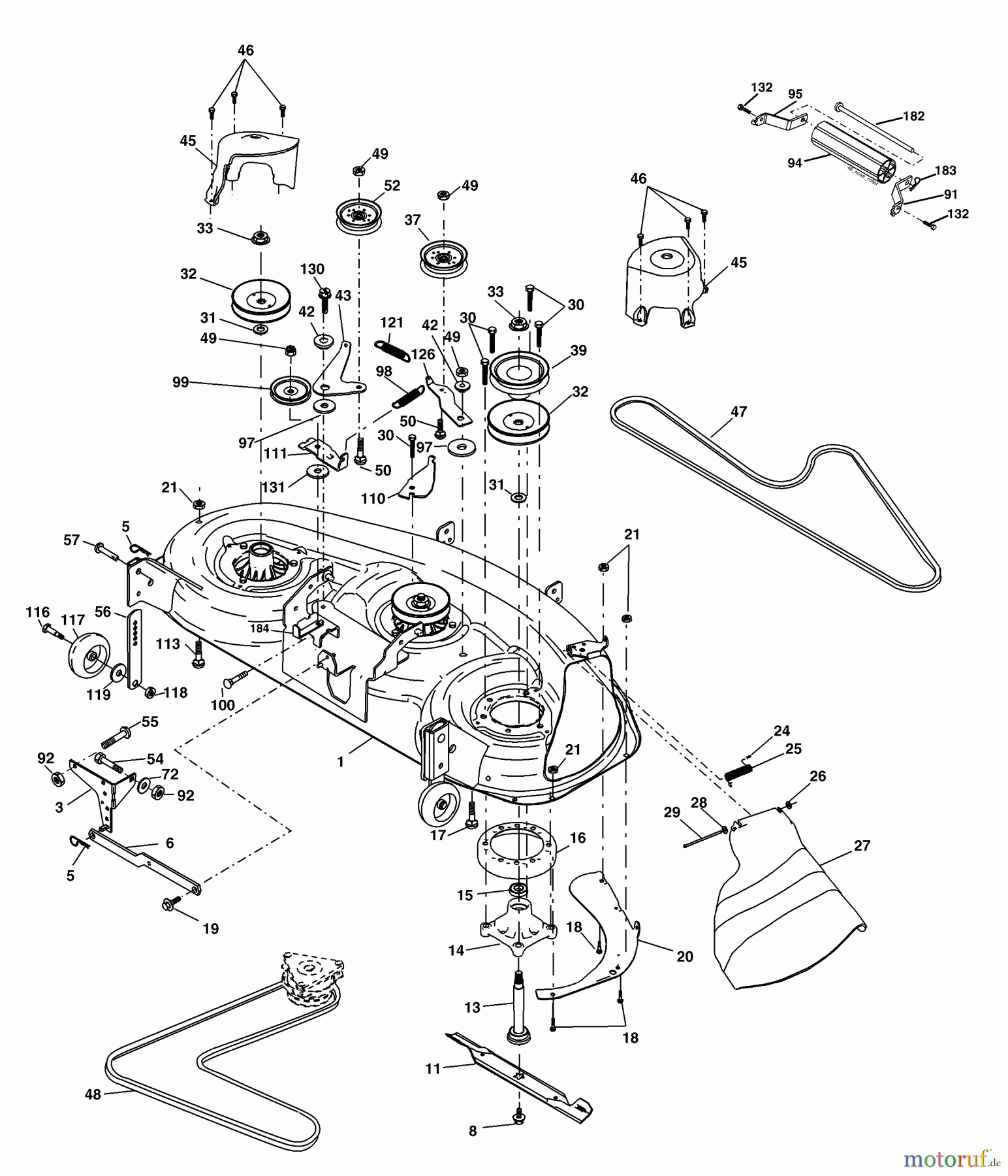 Husqvarna Rasen und Garten Traktoren YTH 2148 (954572035) (LO21H48J) - Husqvarna Yard Tractor (2004-05 to 2005-04) Mower Deck