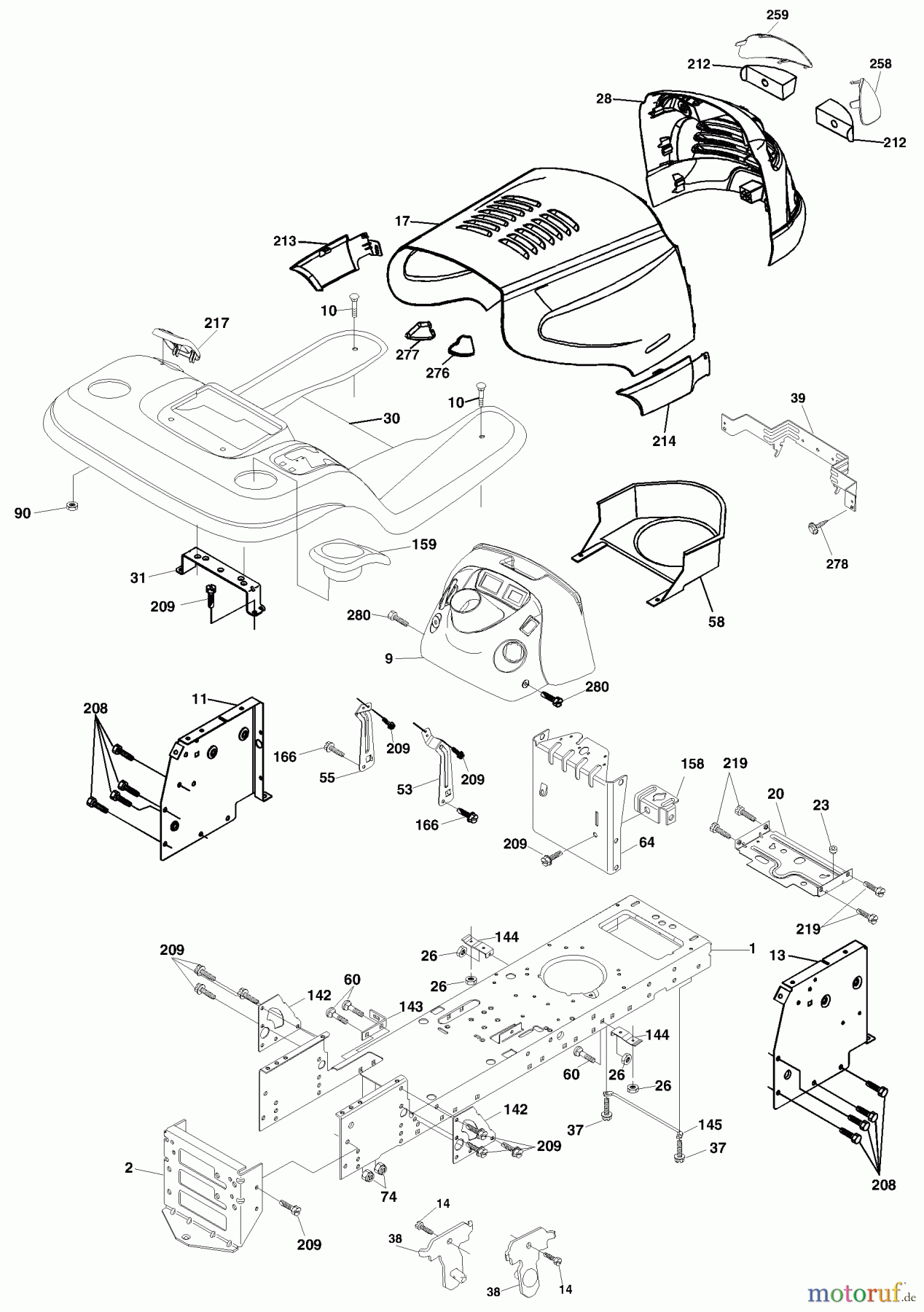 Husqvarna Rasen und Garten Traktoren YTH 2148A (954571960) - Husqvarna Yard Tractor (2003-11 & After) Chassis And Enclosures