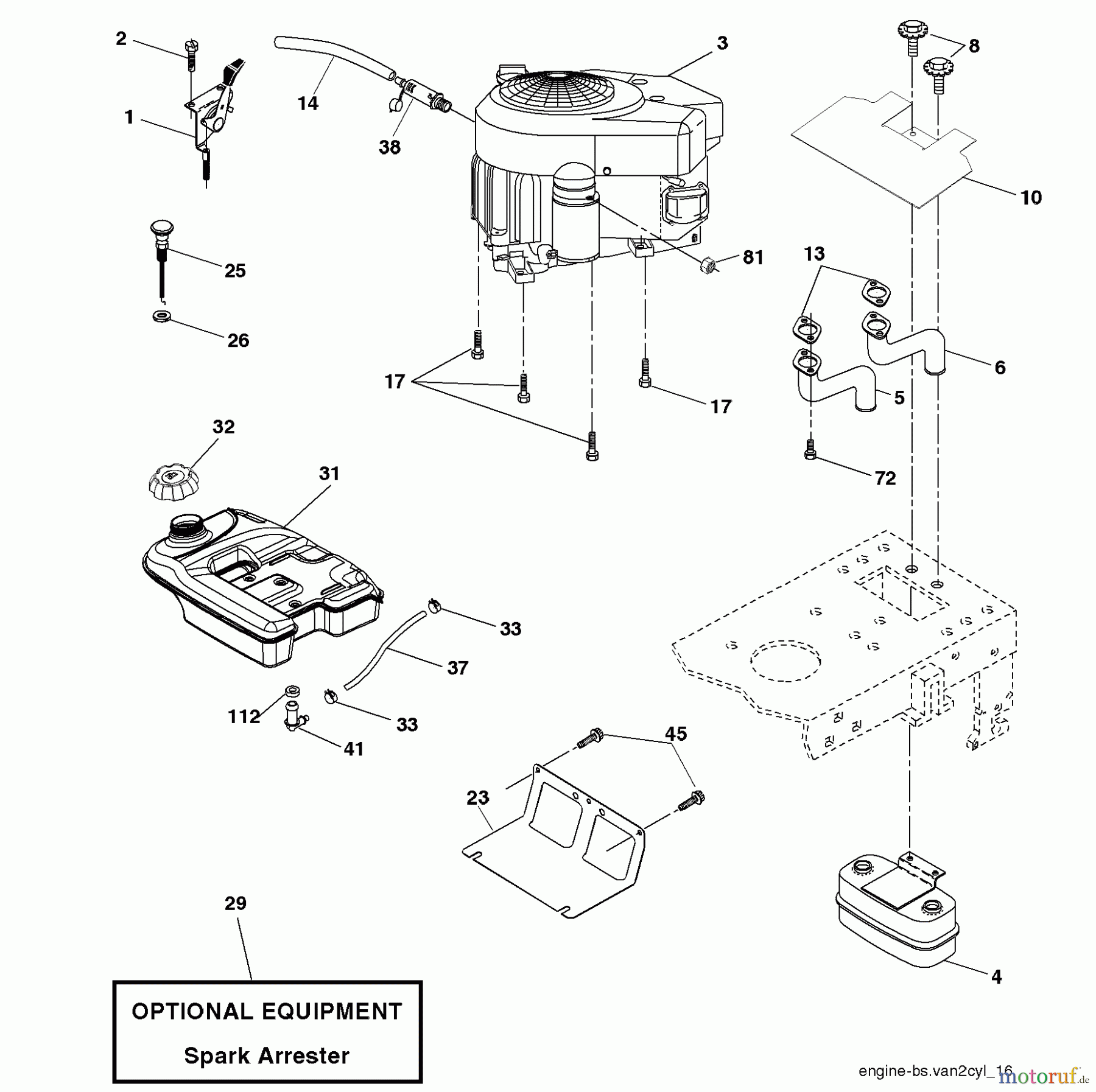 Husqvarna Rasen und Garten Traktoren YTH 2148C (954571960) - Husqvarna Yard Tractor (2004-03 & After) Engine/Fuel Tank/Muffler