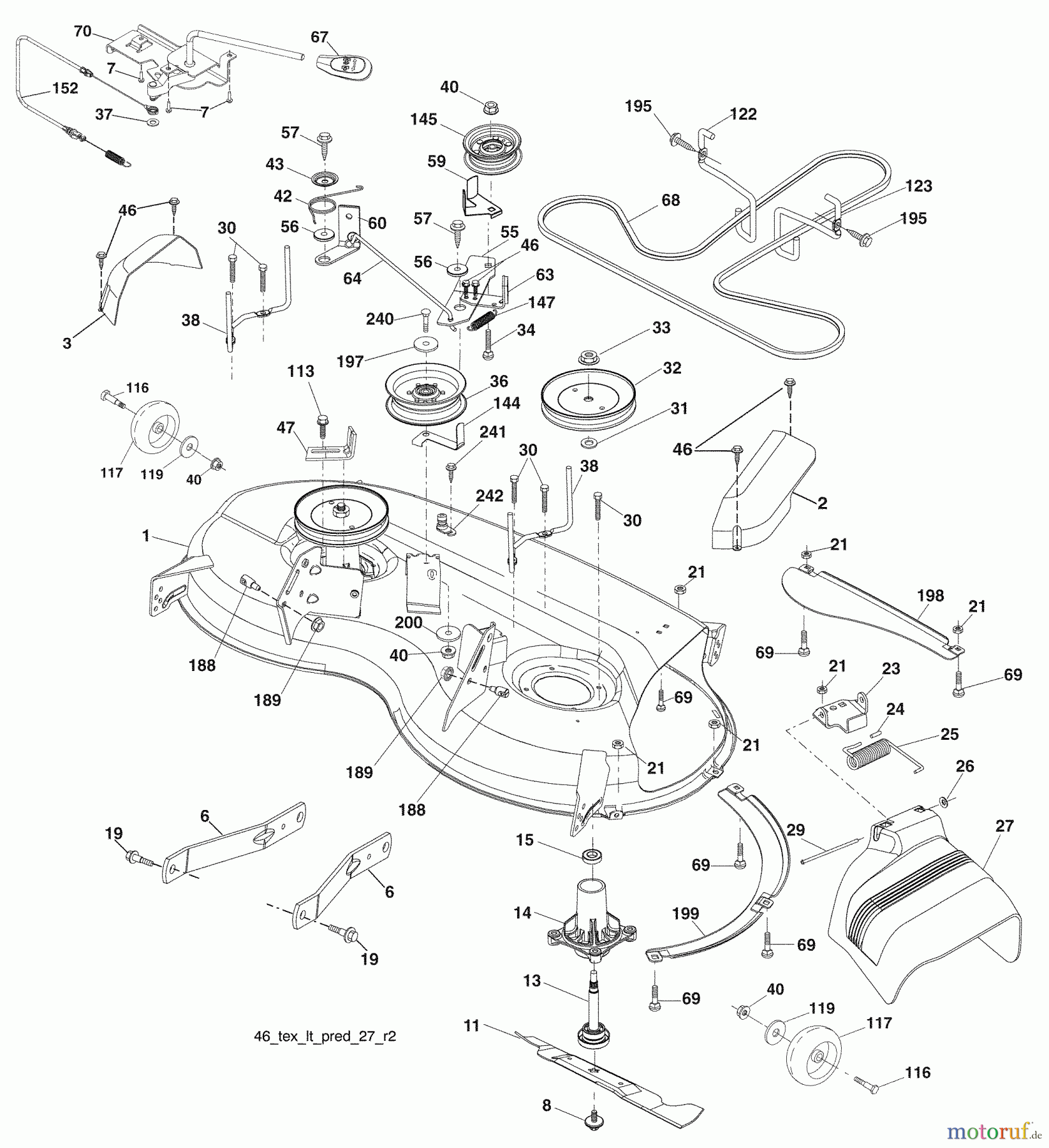 Husqvarna Rasen und Garten Traktoren YTH 21K46 (96043009500) - Husqvarna Yard Tractor (2009-10 & After) Mower Deck