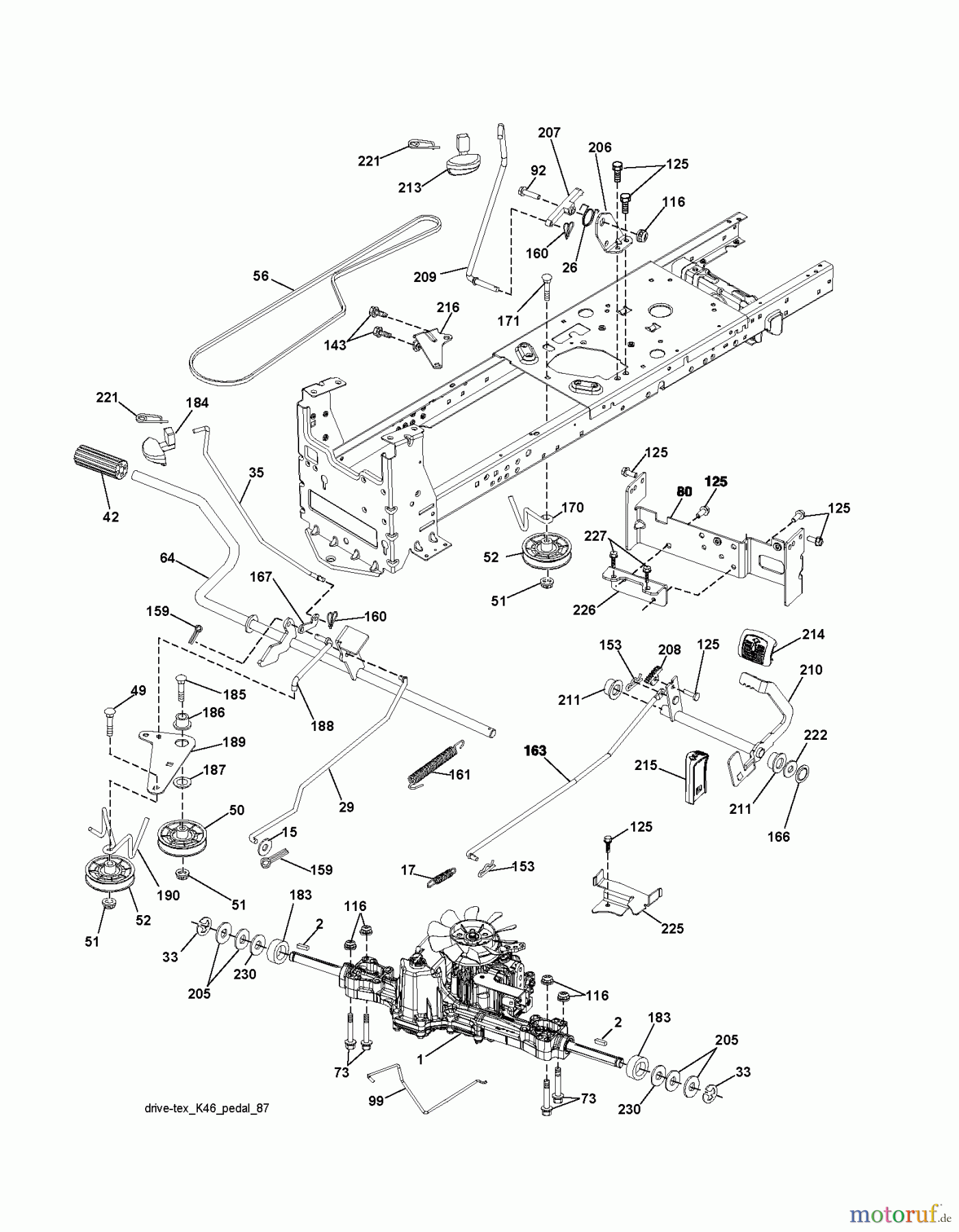 Husqvarna Rasen und Garten Traktoren YTH 18K46 (96043014300) - Husqvarna Yard Tractor (2012-08 & After) DRIVE