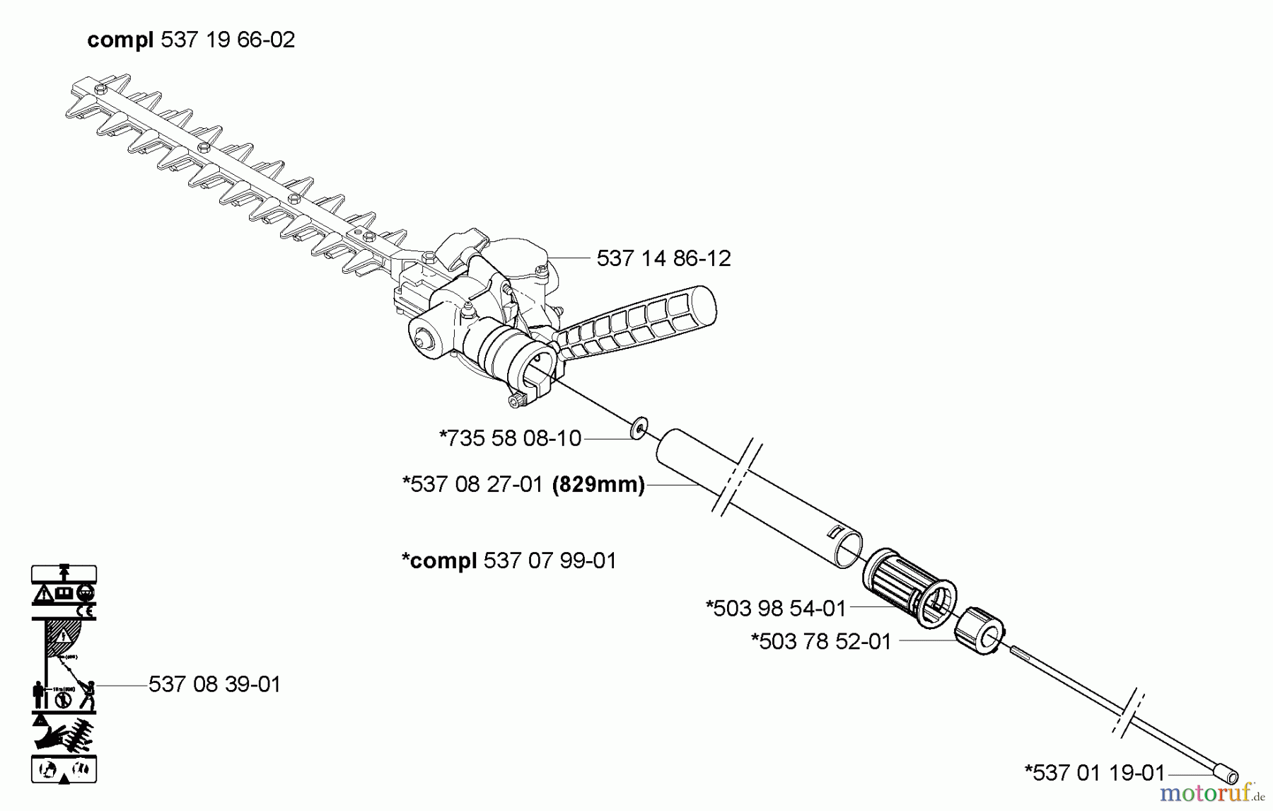  Husqvarna Zubehör HA 850 - Husqvarna Hedge Trimmer Attachment (2005-02 to 2005-09) Hedgetrimmer Attachment HA850