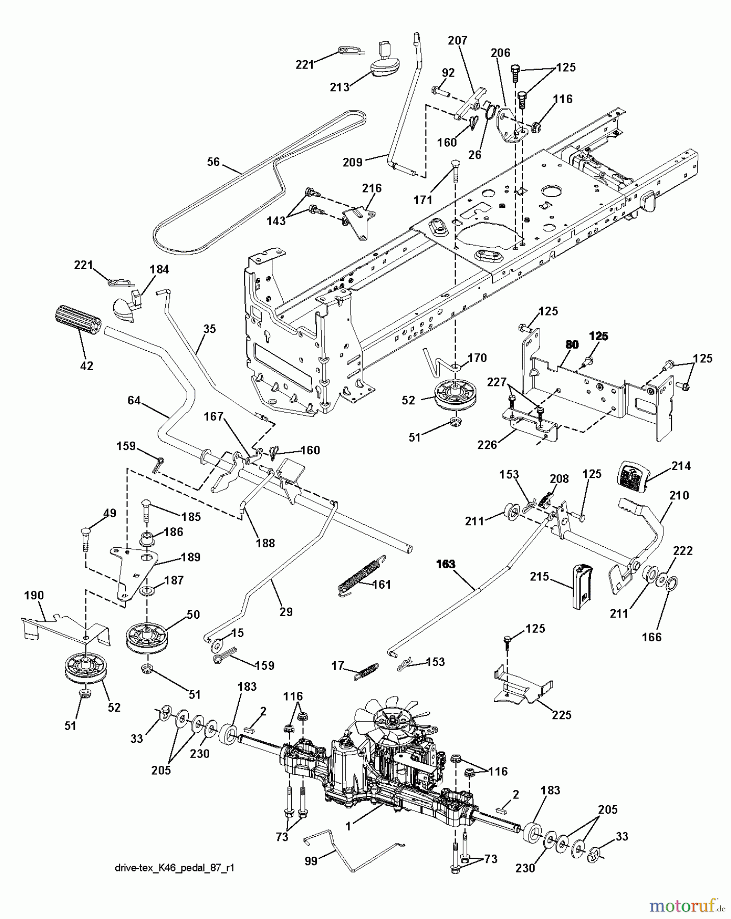 Husqvarna Rasen und Garten Traktoren YTH 21K46 (96043012003) - Husqvarna Yard Tractor (2012-10 & After) DRIVE
