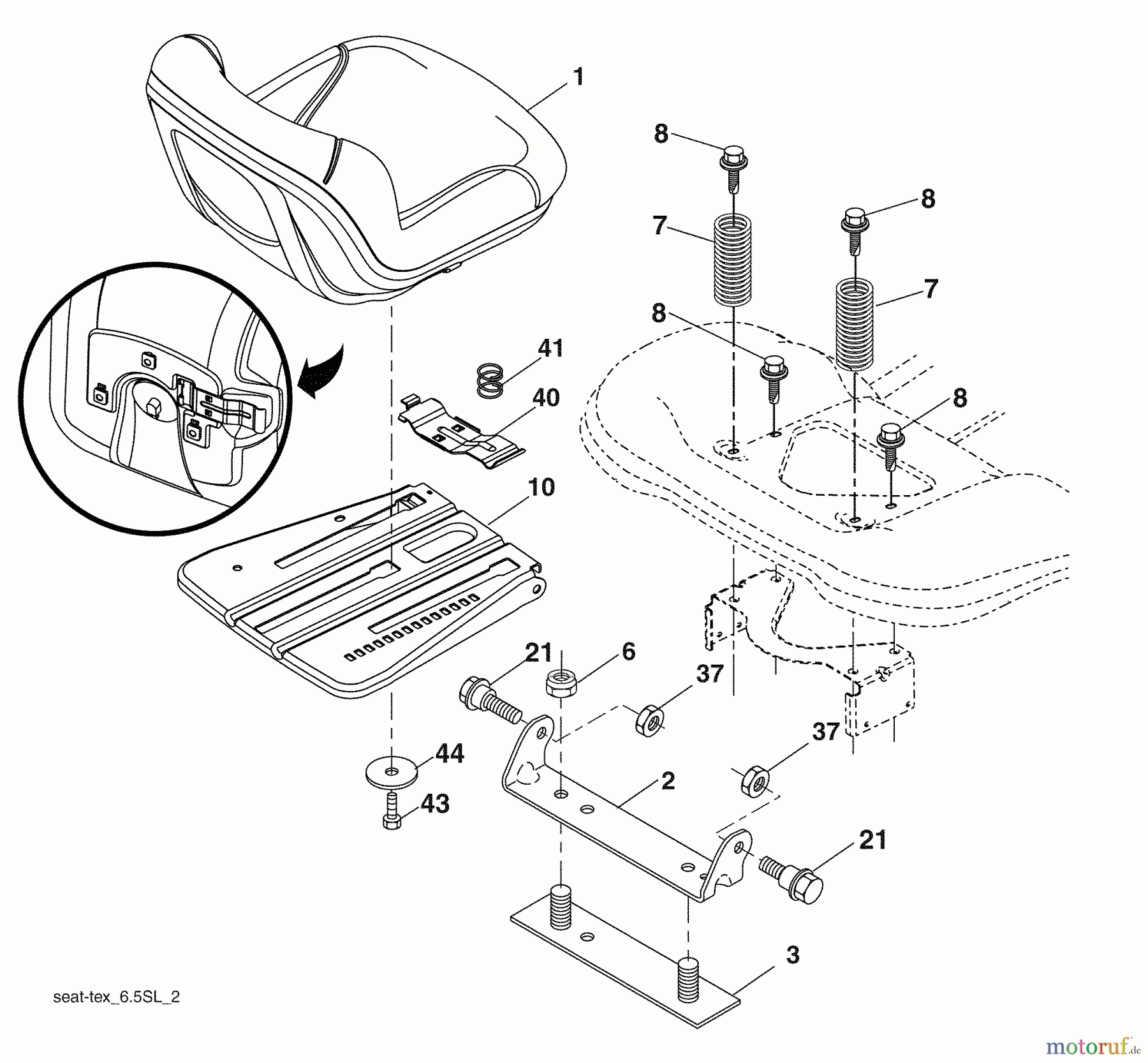 Husqvarna Rasen und Garten Traktoren YTH 2242 (96043007101) - Husqvarna Yard Tractor (2009-04 & After) Seat