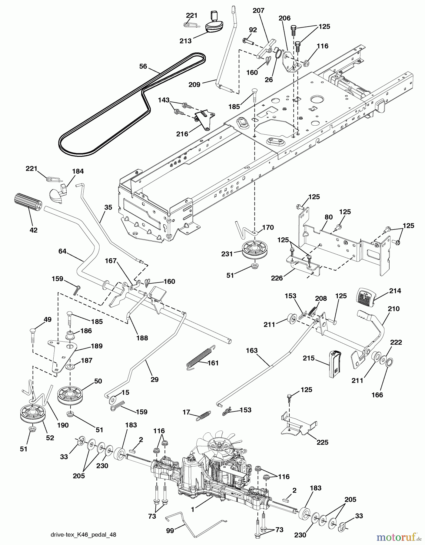 Husqvarna Rasen und Garten Traktoren YTH 2242 (96043010000) - Husqvarna Yard Tractor (2009-10 & After) Drive