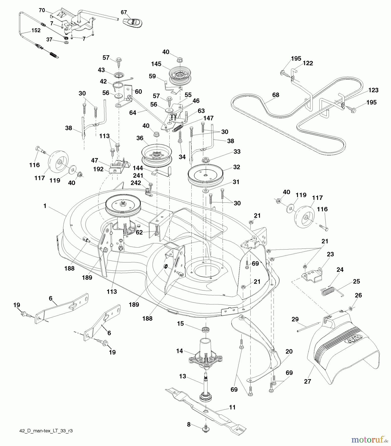 Husqvarna Rasen und Garten Traktoren YTH 2242 (96043010000) - Husqvarna Yard Tractor (2009-10 & After) Mower Deck