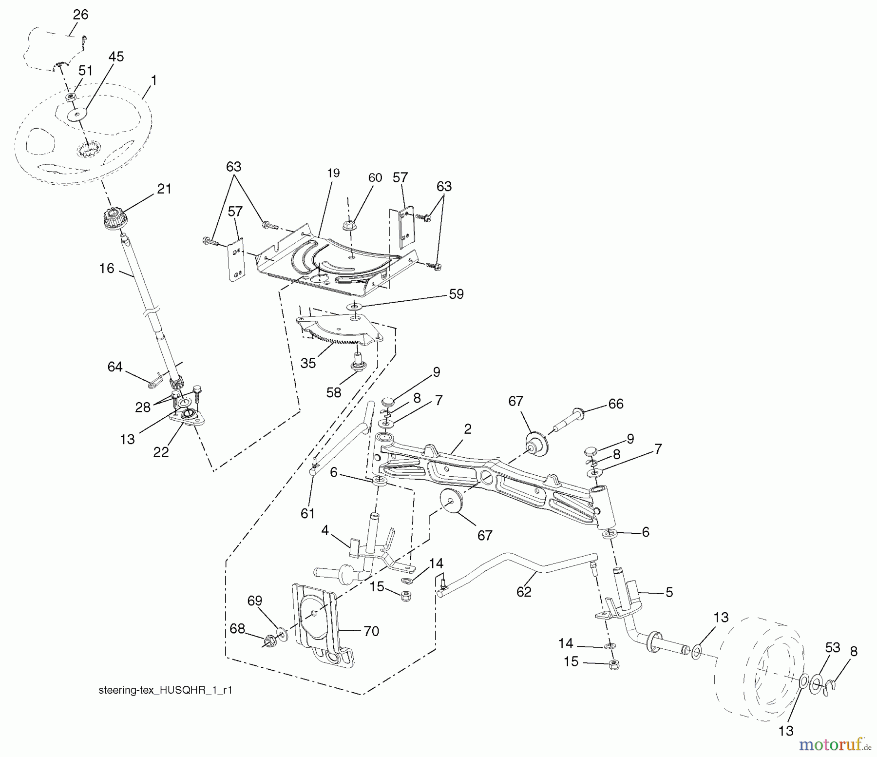 Husqvarna Rasen und Garten Traktoren YTH 2242 (96043010000) - Husqvarna Yard Tractor (2009-10 & After) Steering Assembly