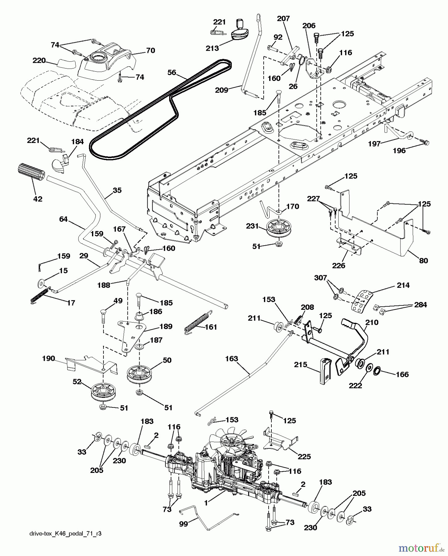 Husqvarna Rasen und Garten Traktoren YTH 2242 TDRF (96041023703) - Husqvarna Yard Tractor (2013-05) DRIVE