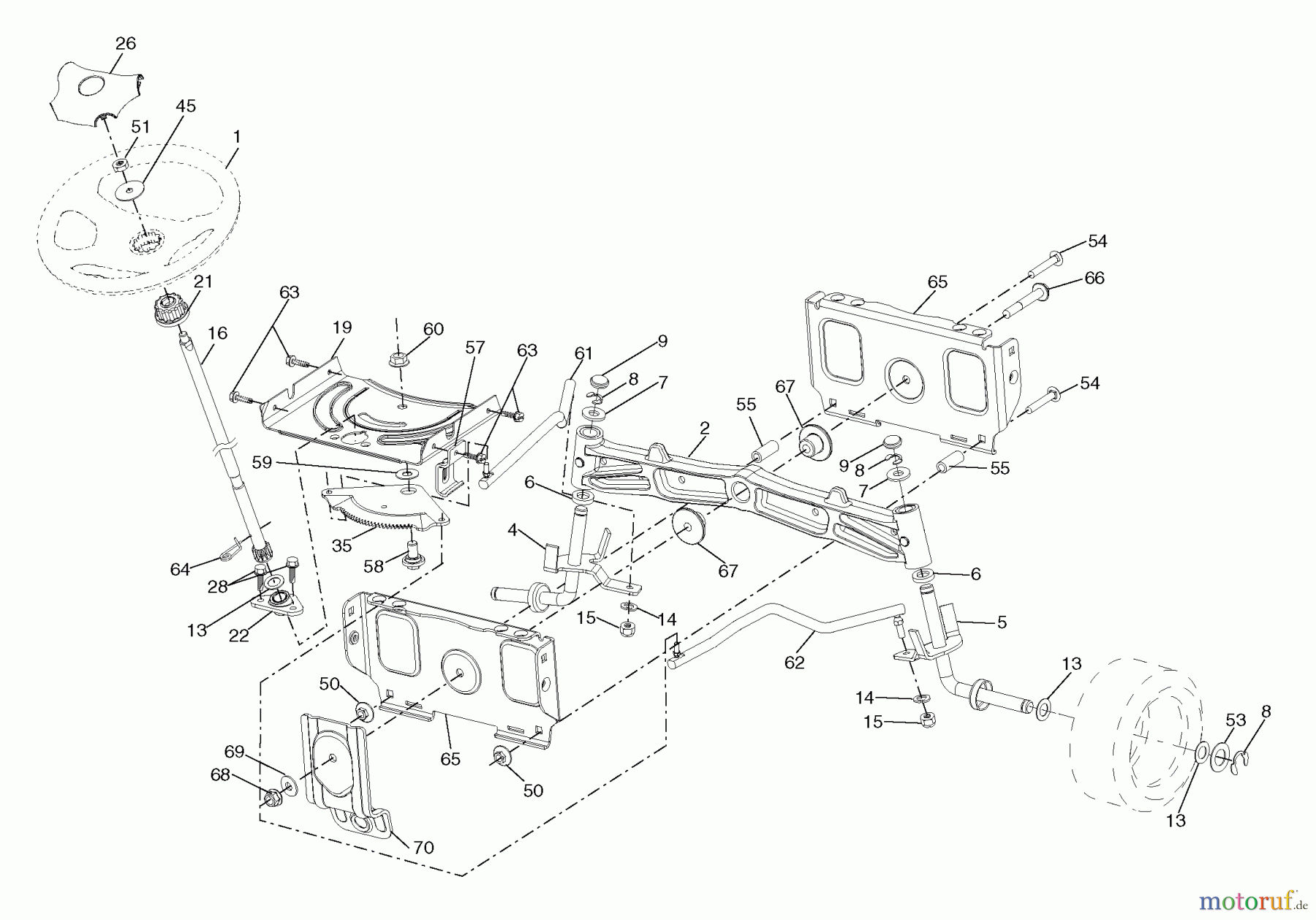 Husqvarna Rasen und Garten Traktoren YTH 2242T (917.279180) - Husqvarna Yard Tractor (2006-05 & After) (Sears Craftsman) Steering Assembly