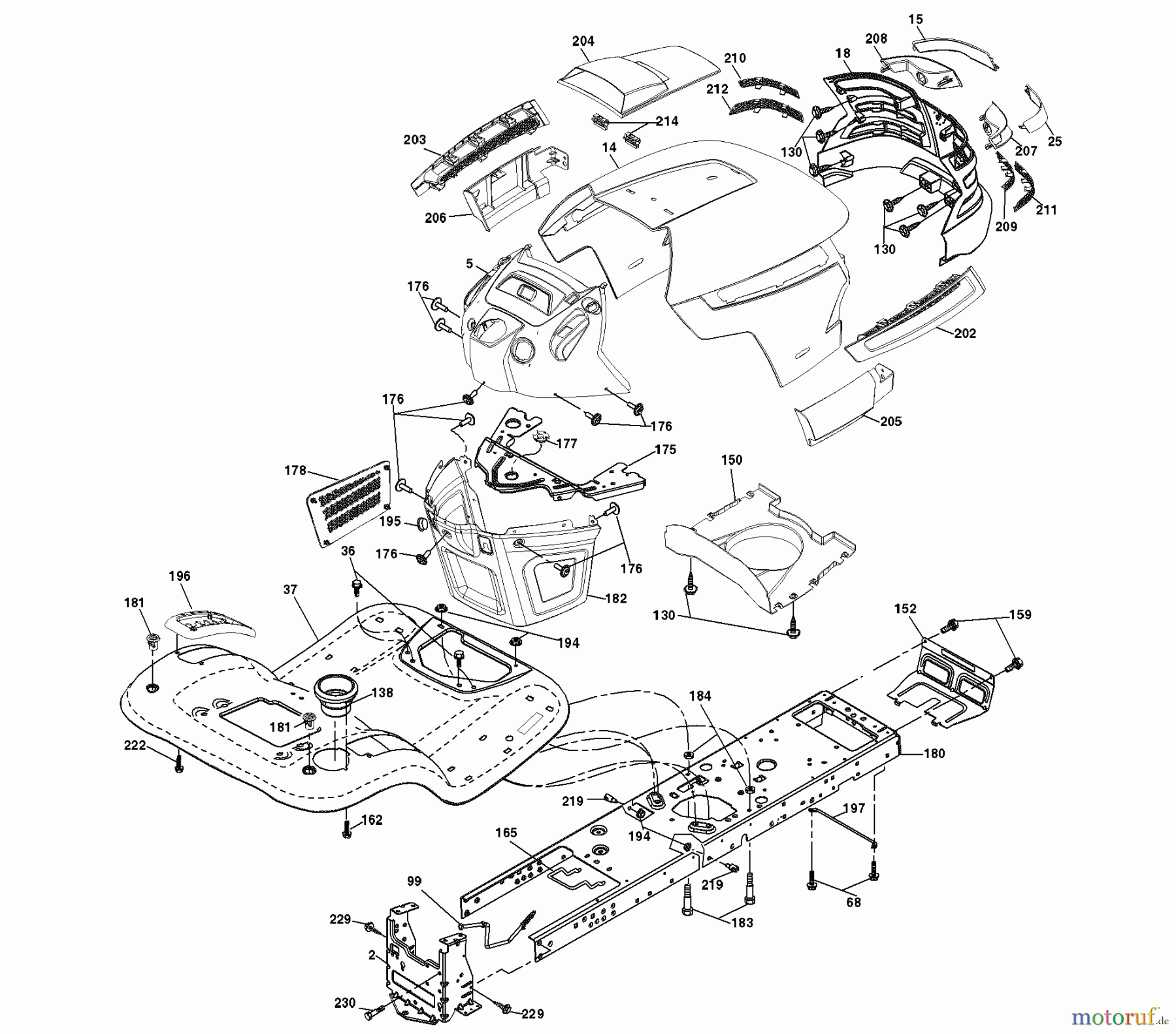 Husqvarna Rasen und Garten Traktoren YTH 2242T (96043002100) - Husqvarna Yard Tractor (2006-01 & After) Chassis