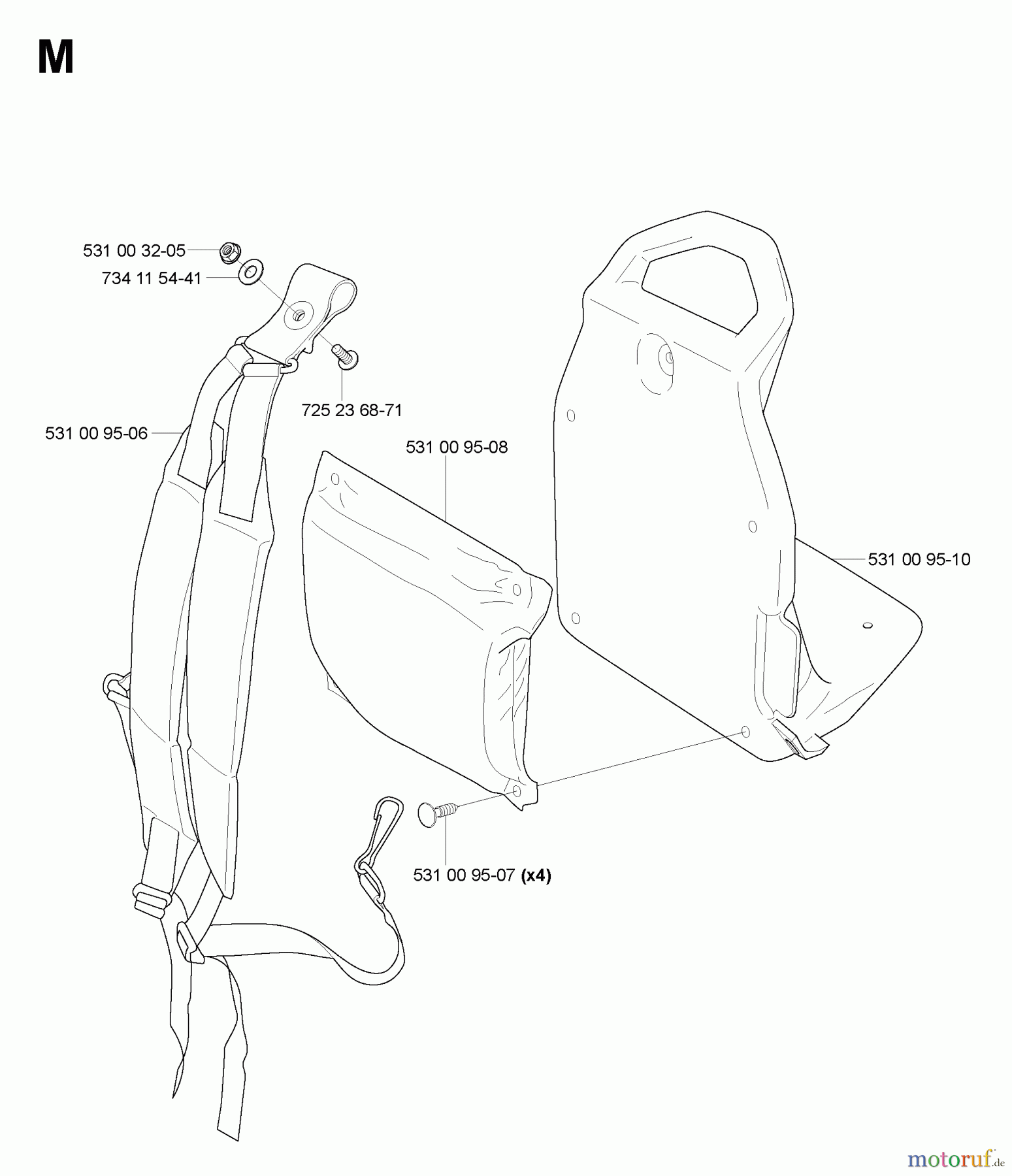 Husqvarna Bläser / Sauger / Häcksler / Mulchgeräte 125 BT - Husqvarna Backpack Blower (2004-10 & After) Backpack Harness