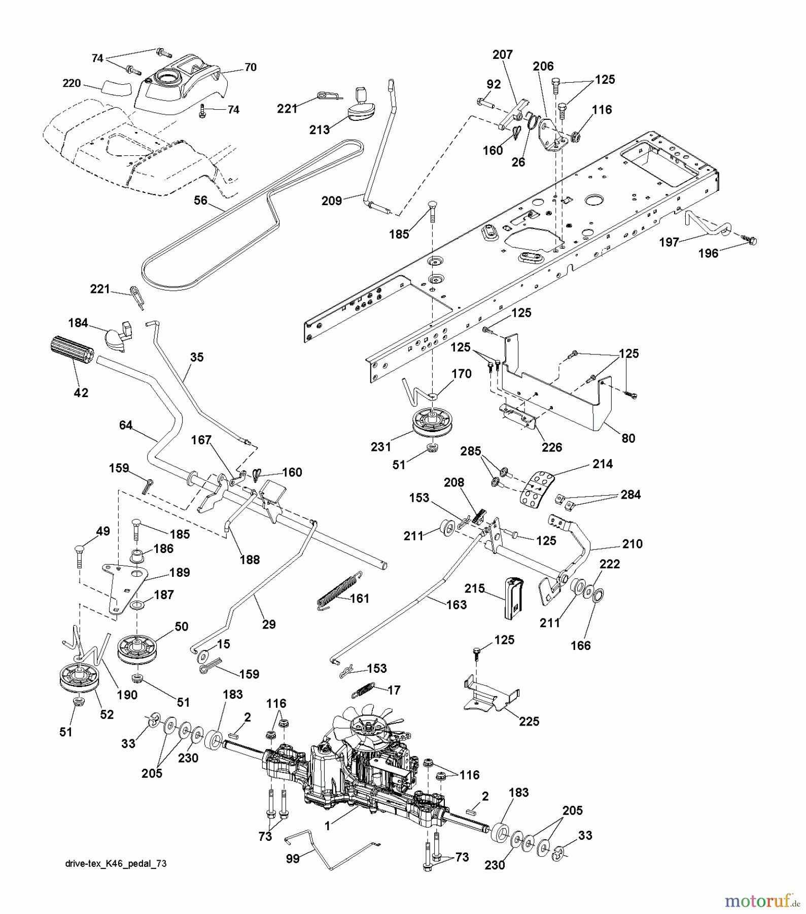 Husqvarna Rasen und Garten Traktoren YTH 2242TDF (96041017301) - Husqvarna Yard Tractor (2010-03 & After) DRIVE