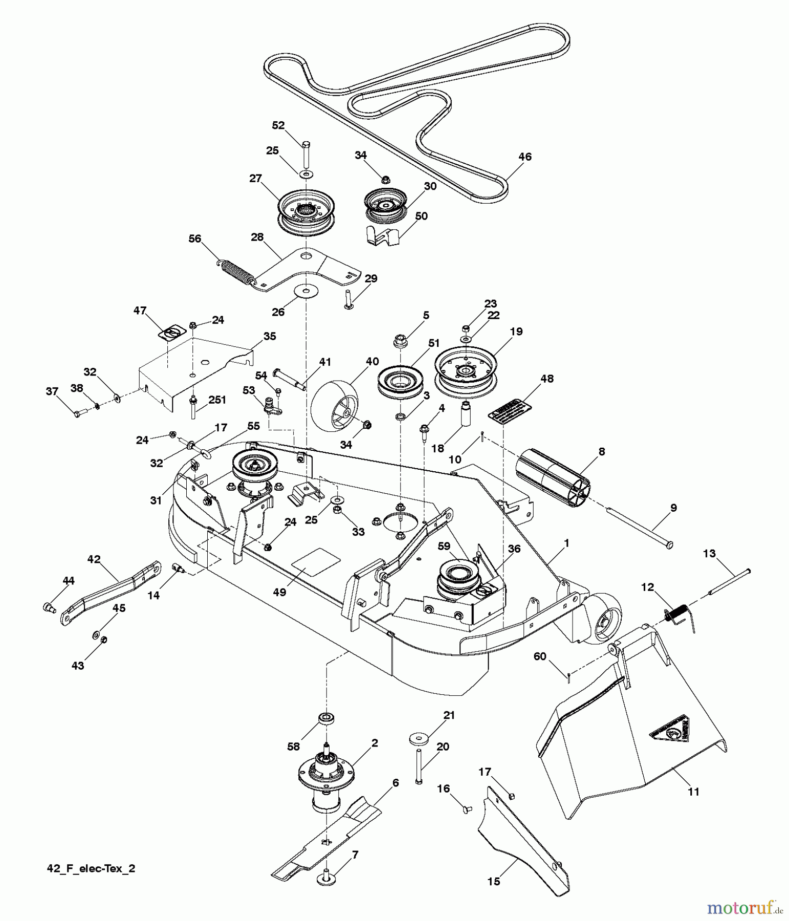 Husqvarna Rasen und Garten Traktoren YTH 2242TDF (96041017304) - Husqvarna Yard Tractor (2011-05 & After) MOWER DECK / CUTTING DECK