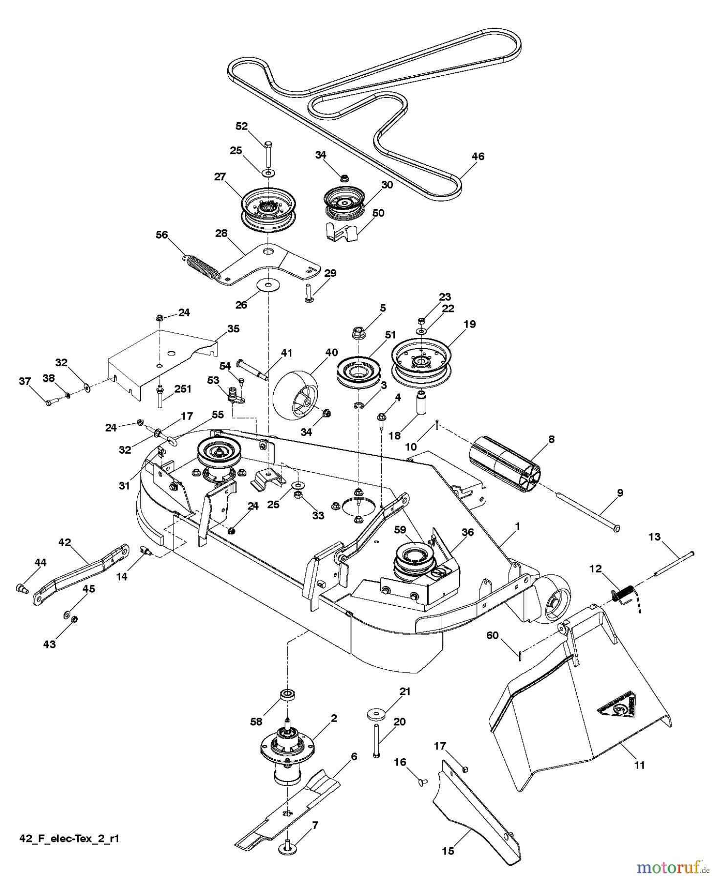 Husqvarna Rasen und Garten Traktoren YTH 2242TDRF (96041023700) - Husqvarna Yard Tractor (2011-05 & After) MOWER DECK / CUTTING DECK