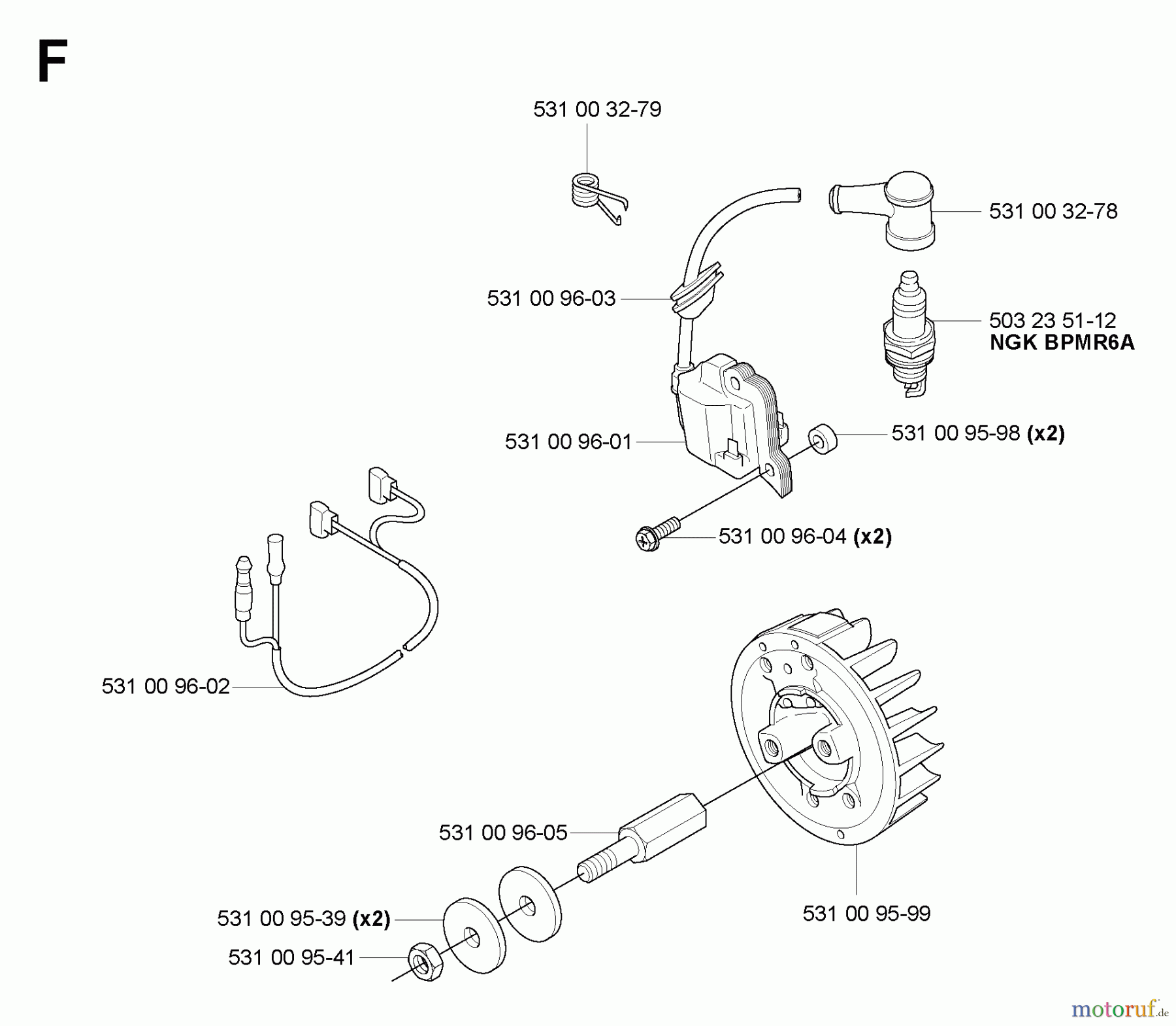 Husqvarna Bläser / Sauger / Häcksler / Mulchgeräte 125 BT - Husqvarna Backpack Blower (2004-10 & After) Ignition Flywheel