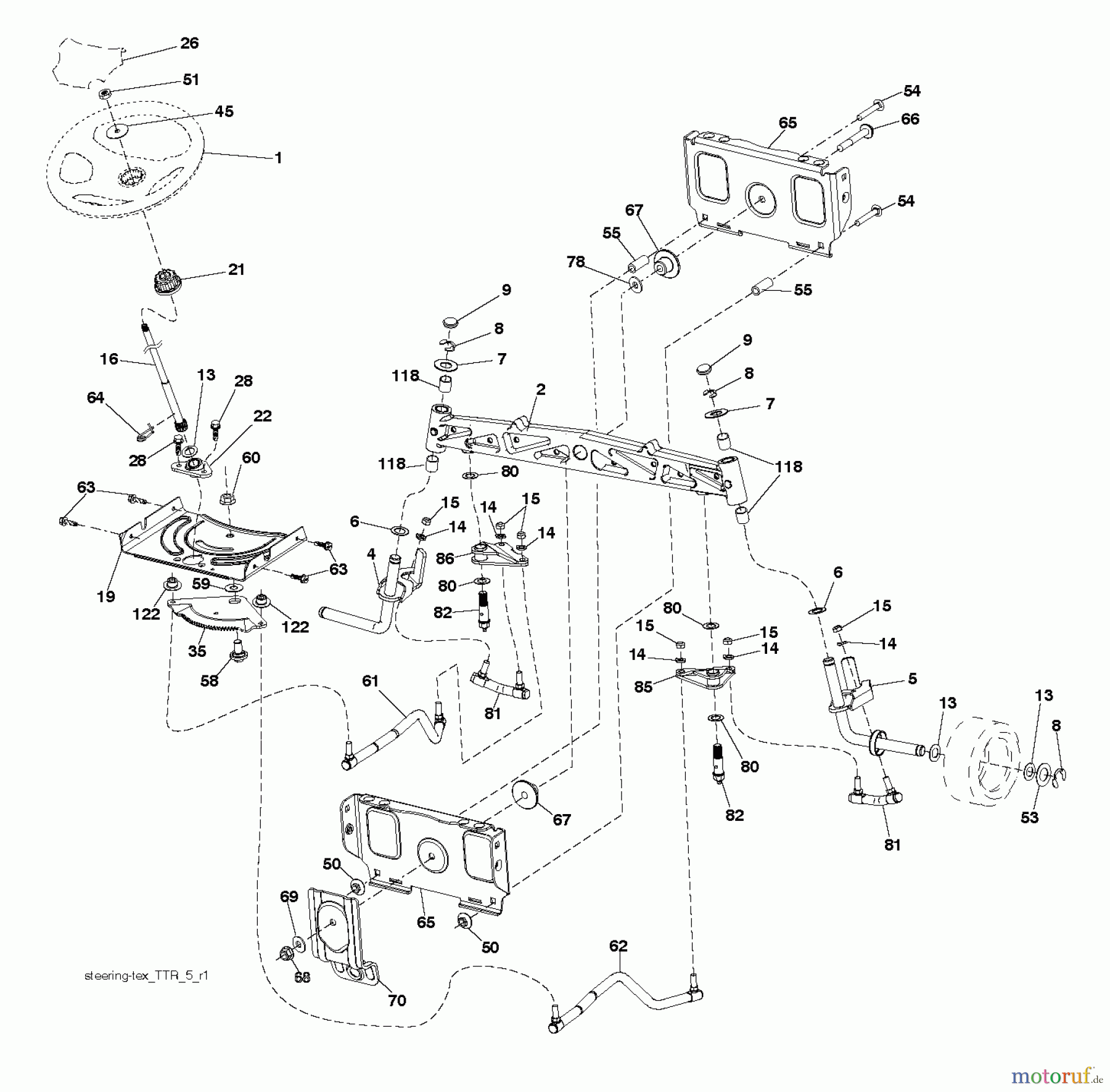 Husqvarna Rasen und Garten Traktoren YTH 2242TDRF (96041023701) - Husqvarna Yard Tractor (2011-12 & After) STEERING