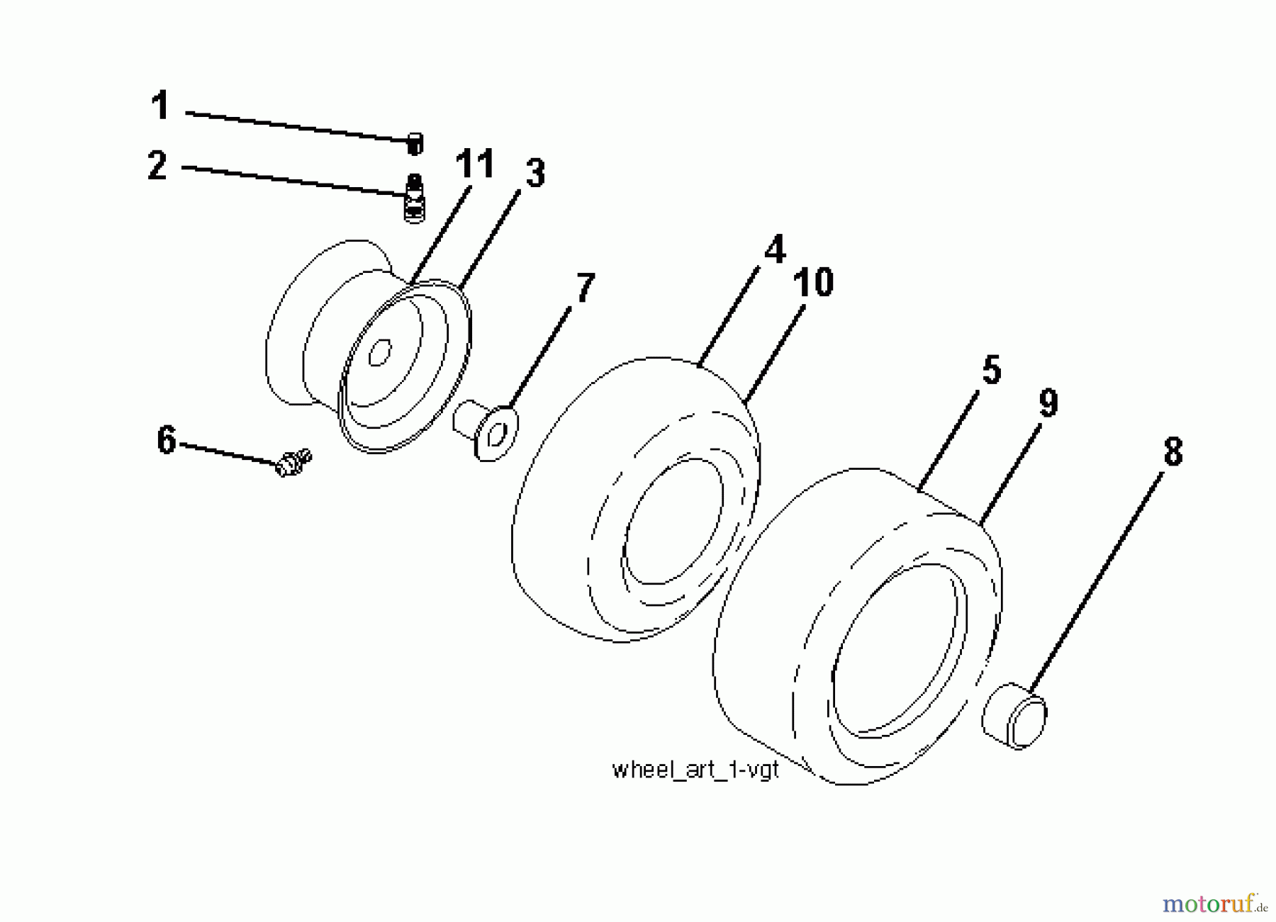 Husqvarna Rasen und Garten Traktoren YTH 2242 TDRF (96041023703) - Husqvarna Yard Tractor (2013-05) WHEELS TIRES