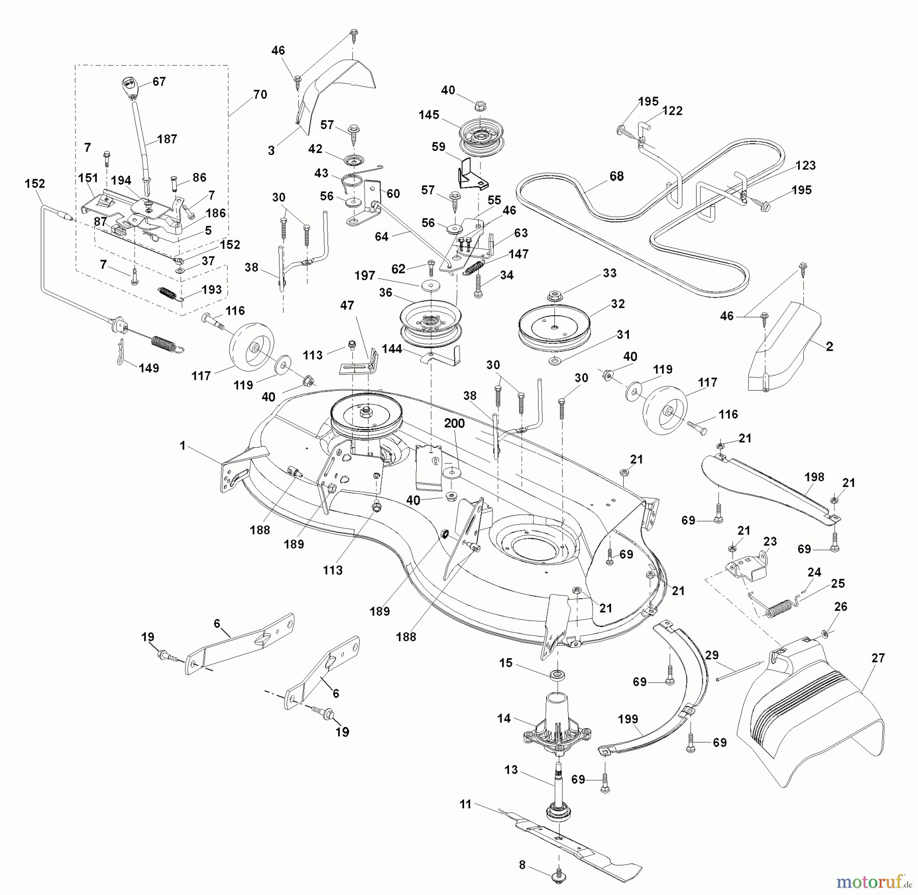 Husqvarna Rasen und Garten Traktoren YTH 2246 (96043003700) - Husqvarna Yard Tractor (2006-11 & After) Mower Deck