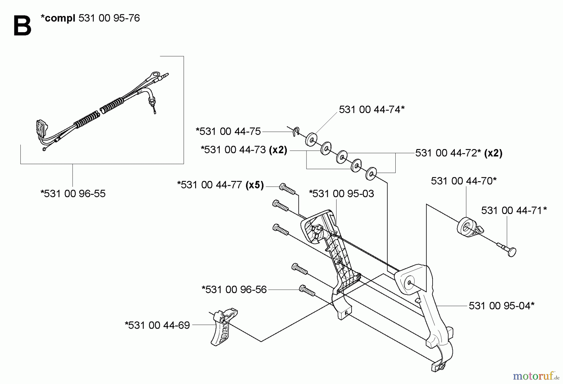 Husqvarna Bläser / Sauger / Häcksler / Mulchgeräte 125 BT - Husqvarna Backpack Blower (2004-10 & After) Throttle