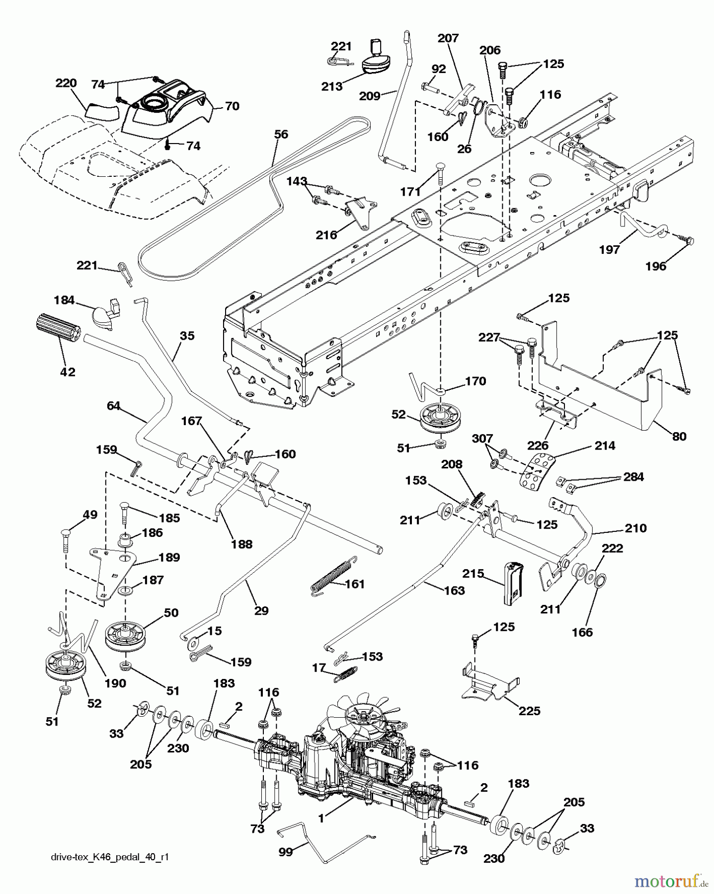Husqvarna Rasen und Garten Traktoren YTH 2246TDR (96041027200) - Husqvarna Yard Tractor (2011-06 & After) DRIVE