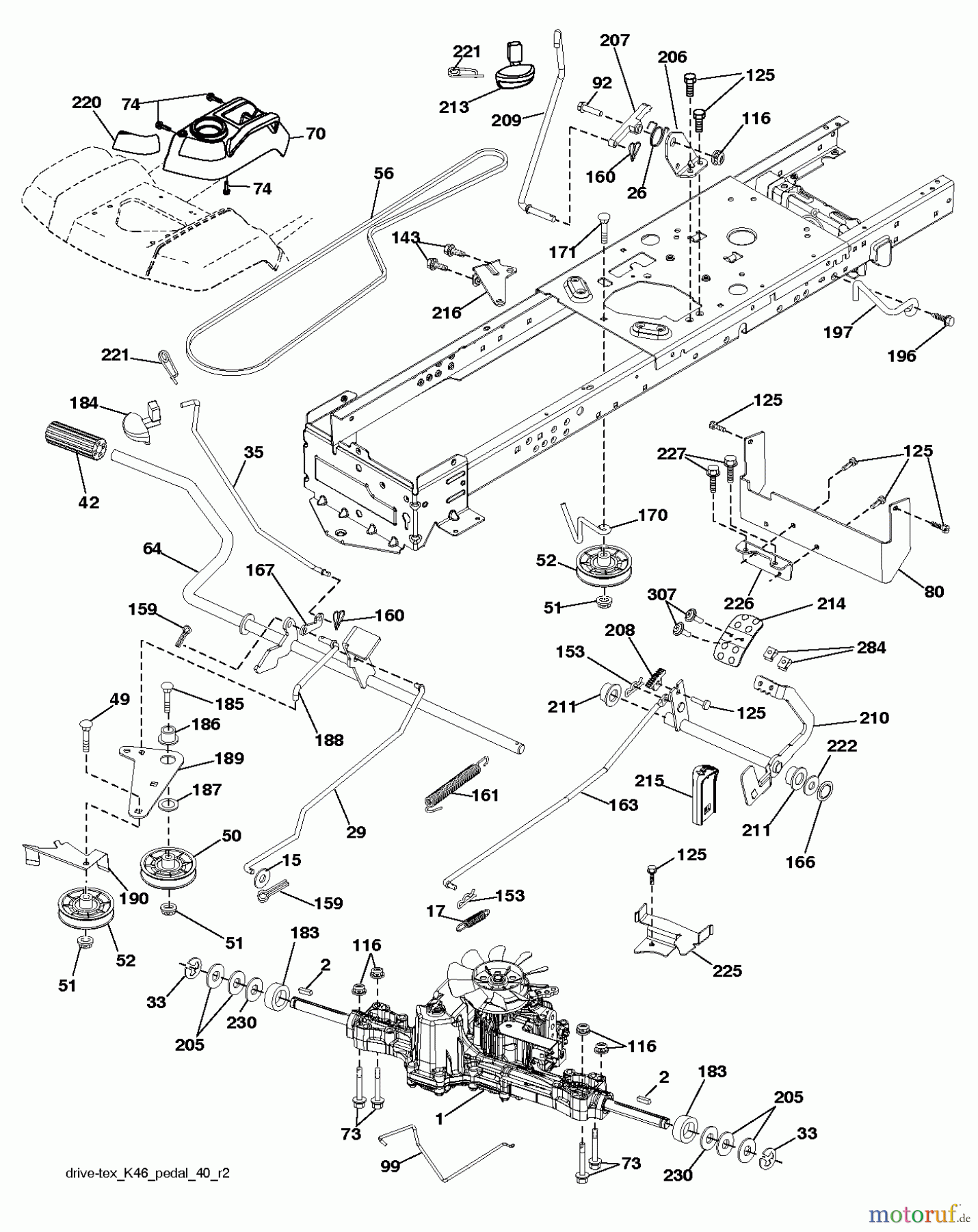 Husqvarna Rasen und Garten Traktoren YTH 2246TDR (96041027201) - Husqvarna Yard Tractor (2012-11 & After) DRIVE