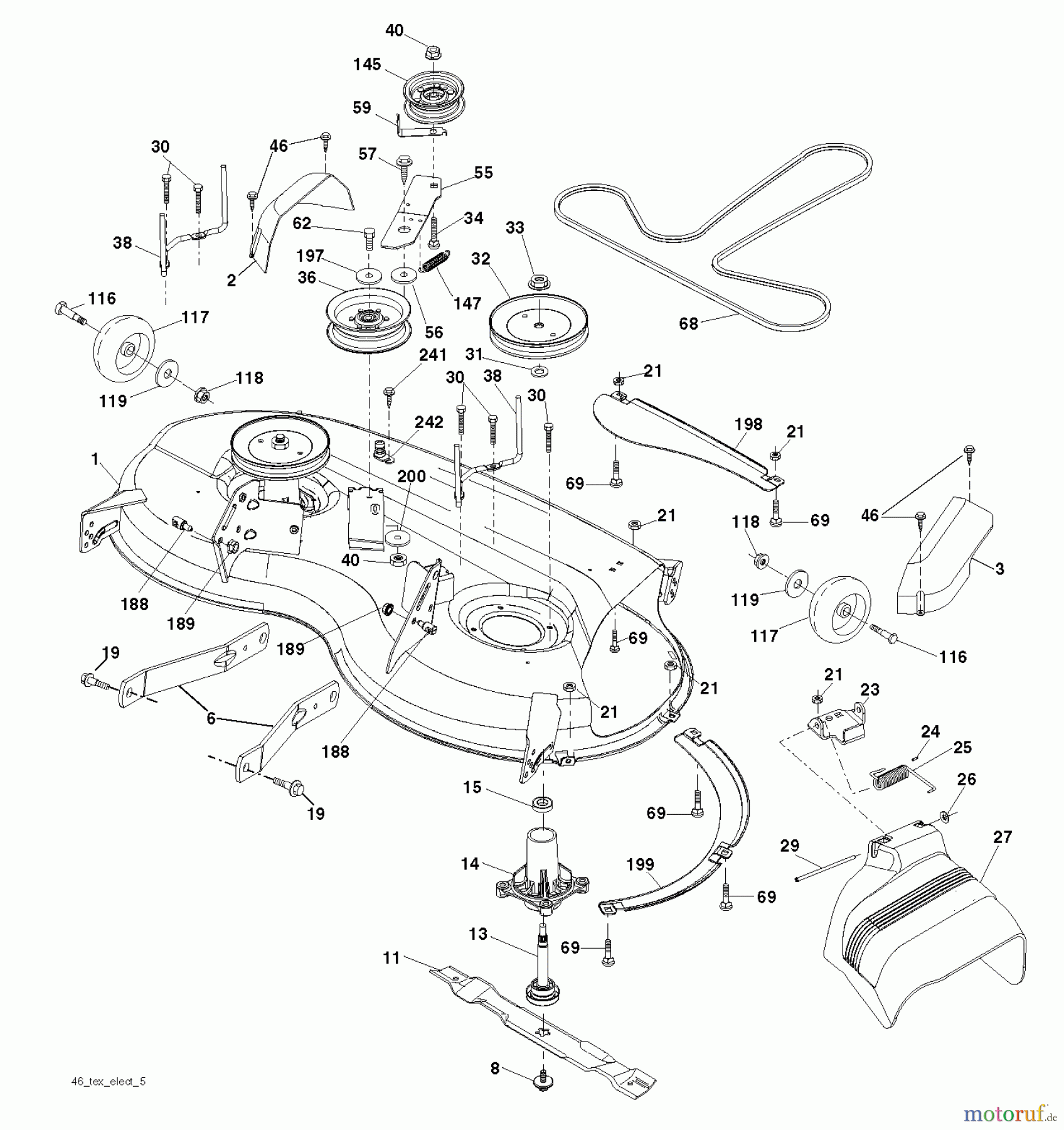Husqvarna Rasen und Garten Traktoren YTH 2246TDR (96041027201) - Husqvarna Yard Tractor (2012-11 & After) MOWER DECK / CUTTING DECK