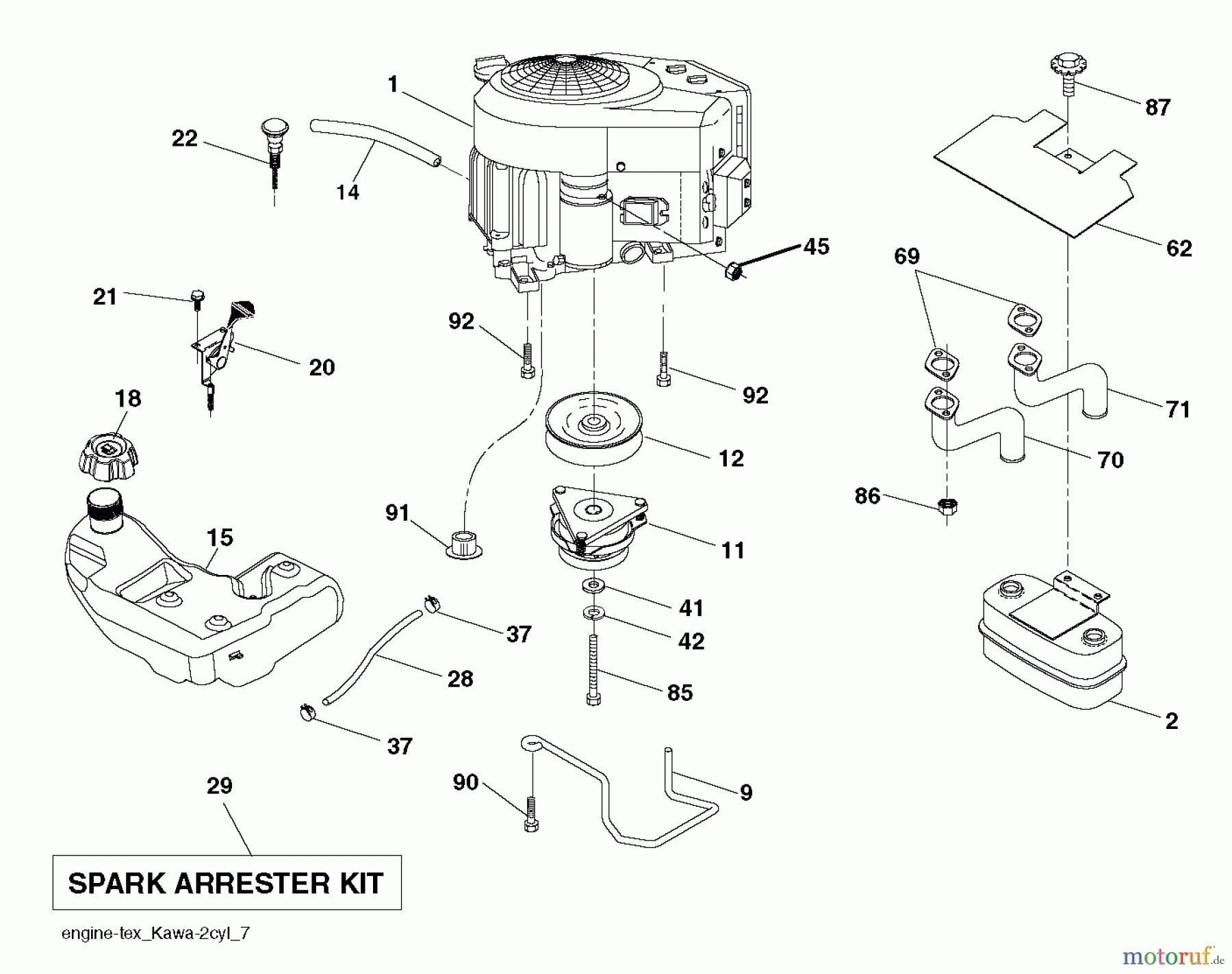 Husqvarna Rasen und Garten Traktoren YTH 224T (96041024800) - Husqvarna Yard Tractor (2011-11 & After) ENGINE