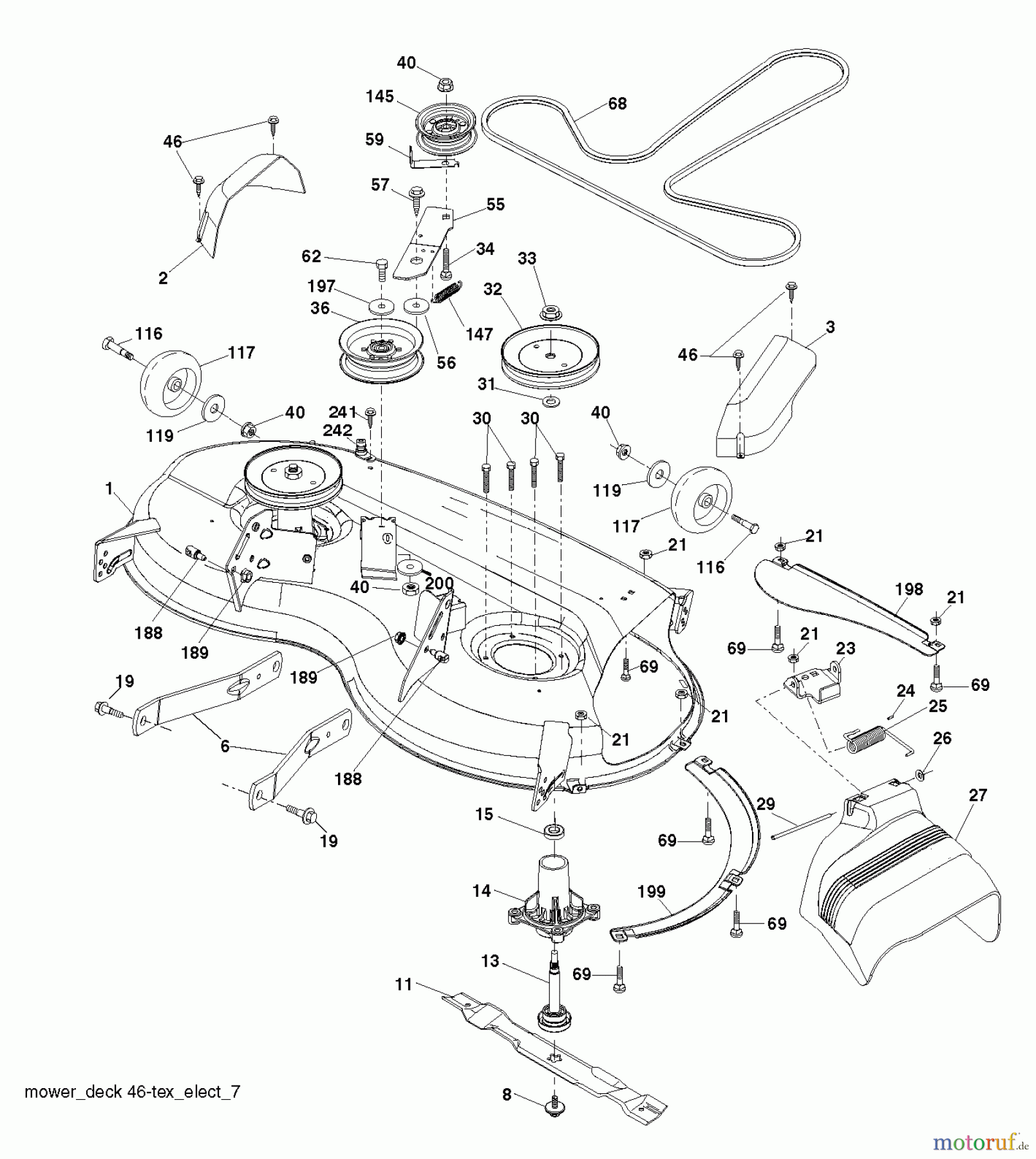 Husqvarna Rasen und Garten Traktoren YTH 224T (96041030800) - Husqvarna Yard Tractor (2012-08 & After) MOWER DECK / CUTTING DECK