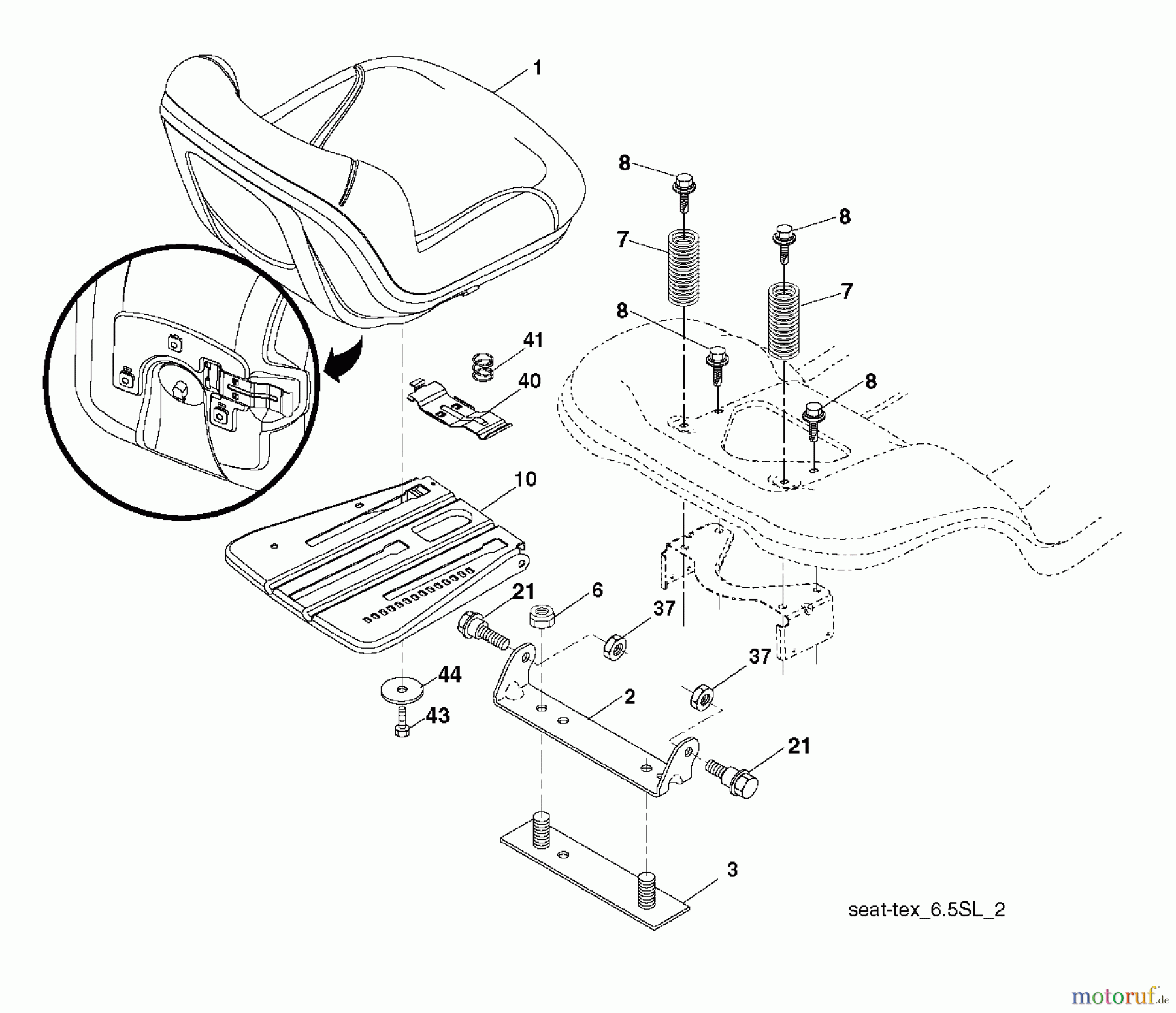 Husqvarna Rasen und Garten Traktoren YTH 224T (96041024900) - Husqvarna Yard Tractor (2011-09 & After) SEAT