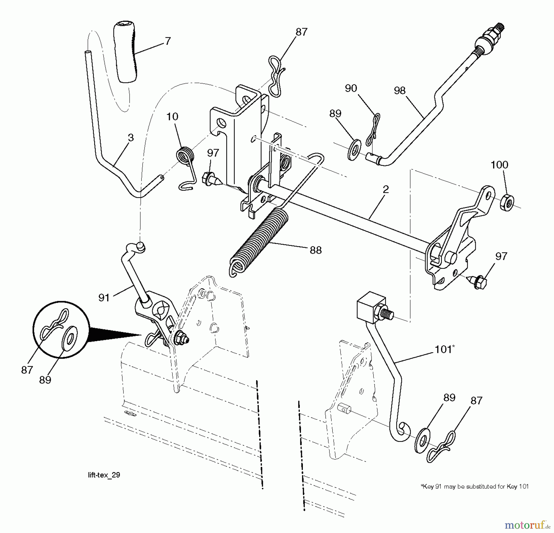 Husqvarna Rasen und Garten Traktoren YTH 224T (96041030900) - Husqvarna Yard Tractor (2012-10 & After) MOWER LIFT / DECK LIFT