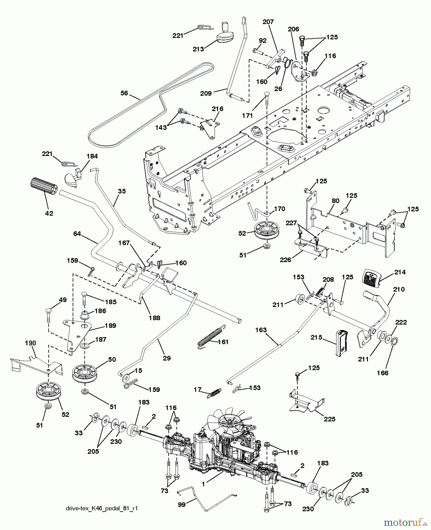 Husqvarna Rasen und Garten Traktoren YTH 22K46 (96048004100) - Husqvarna Yard Tractor (2012-10 & After) DRIVE