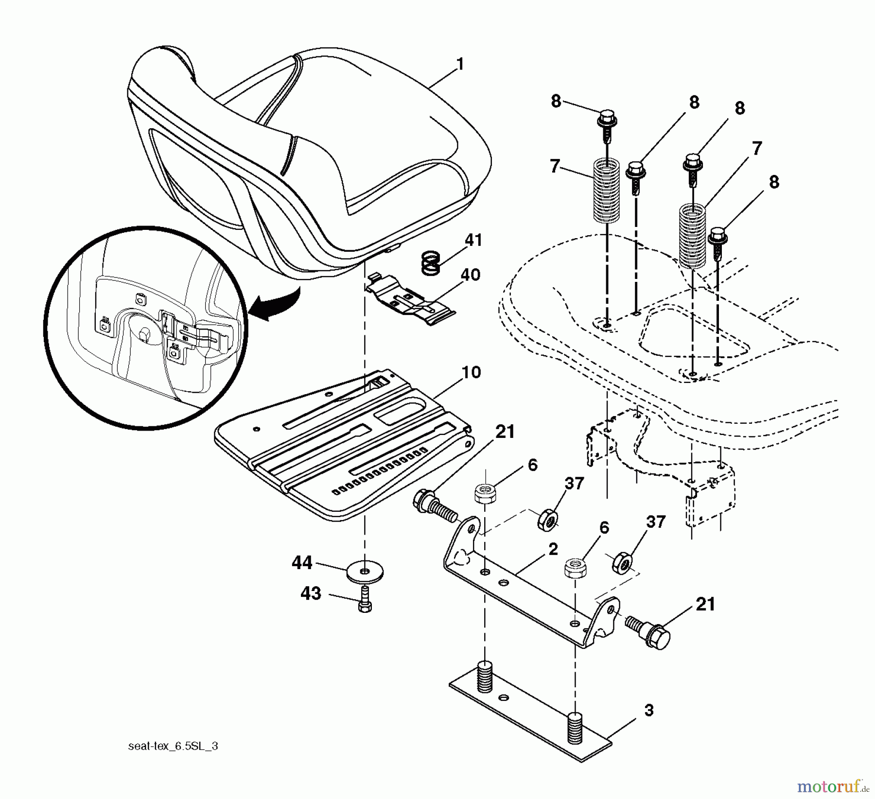Husqvarna Rasen und Garten Traktoren YTH 22K42 (96048003201) - Husqvarna Yard Tractor (2012-08 & After) SEAT