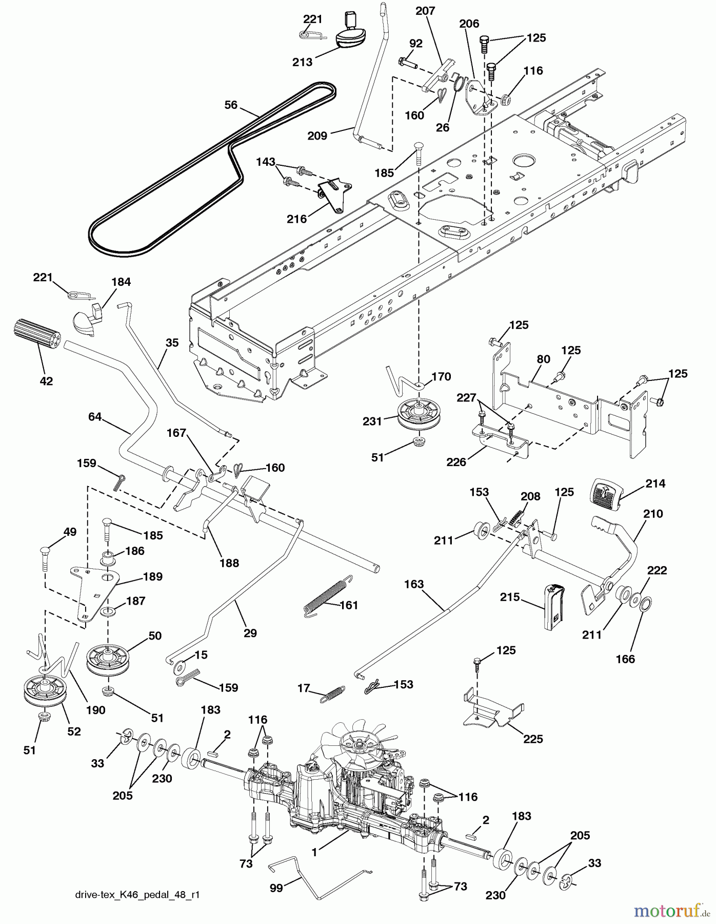 Husqvarna Rasen und Garten Traktoren YTH 22V42 (917.289620) - Husqvarna Yard Tractor (2010-05 & After) (Sears Craftsman) Drive