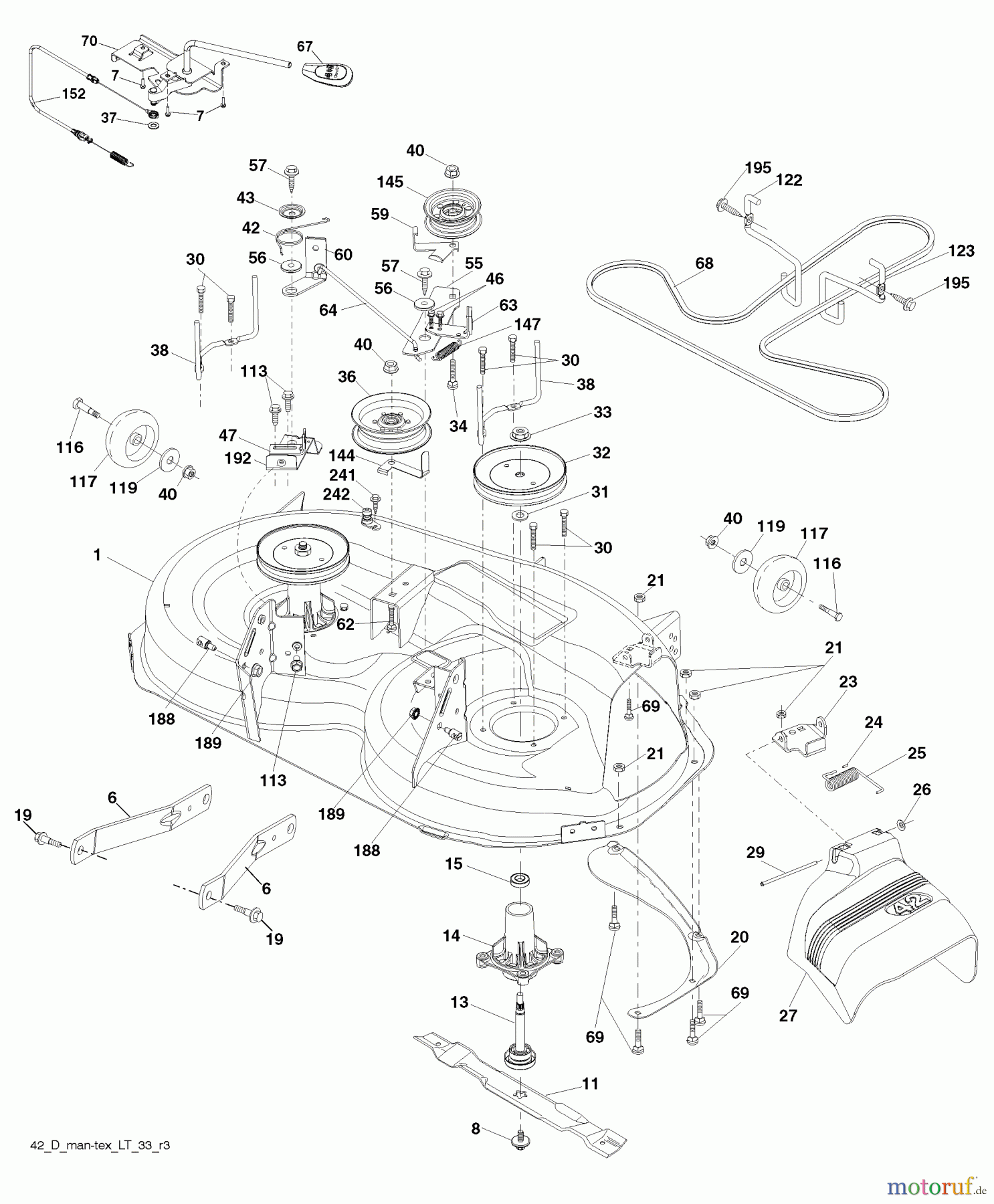 Husqvarna Rasen und Garten Traktoren YTH 22V42 (917.289620) - Husqvarna Yard Tractor (2010-05 & After) (Sears Craftsman) Mower Deck