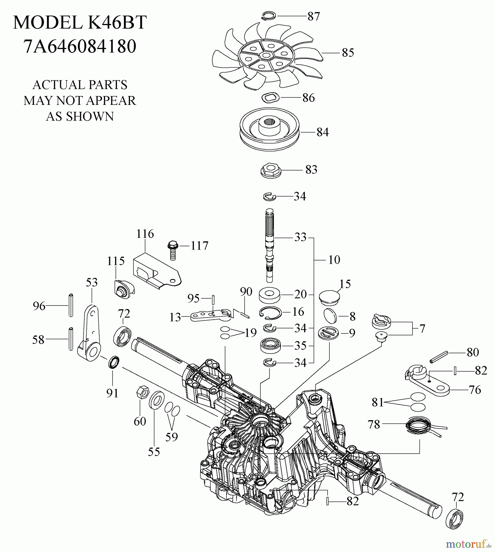 Husqvarna Rasen und Garten Traktoren YTH 22V42 (917.289620) - Husqvarna Yard Tractor (2010-05 & After) (Sears Craftsman) Tufftorq Transaxle